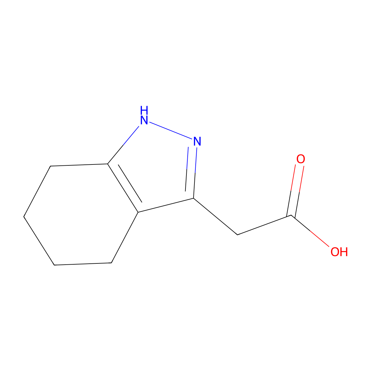 2-(4,5,6,7-tetrahydro-1H-indazol-3-yl)acetic acid molecular structure, CAS 196100-87-5