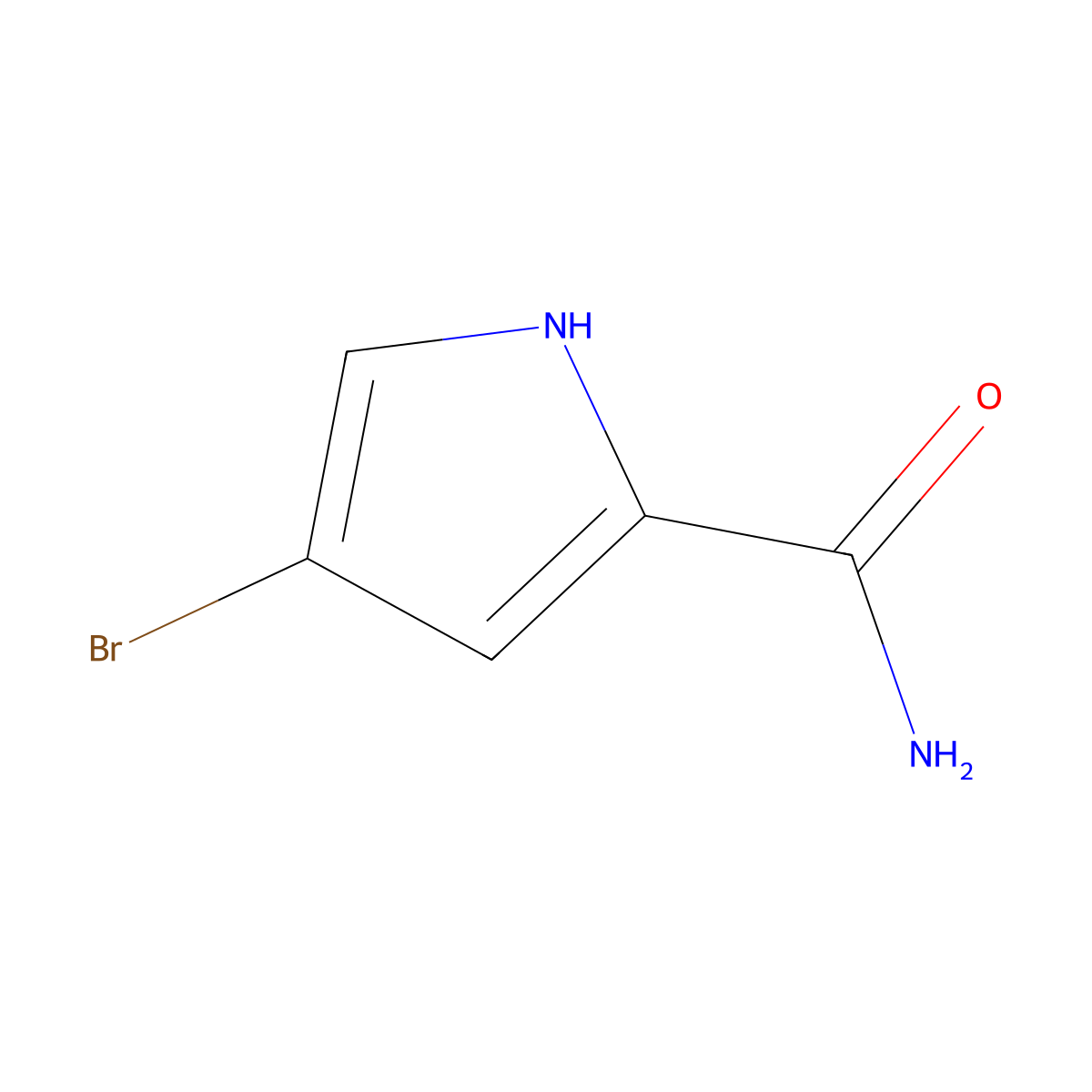 4-Bromo-1H-pyrrole-2-carboxamide molecular structure, CAS 196106-96-4
