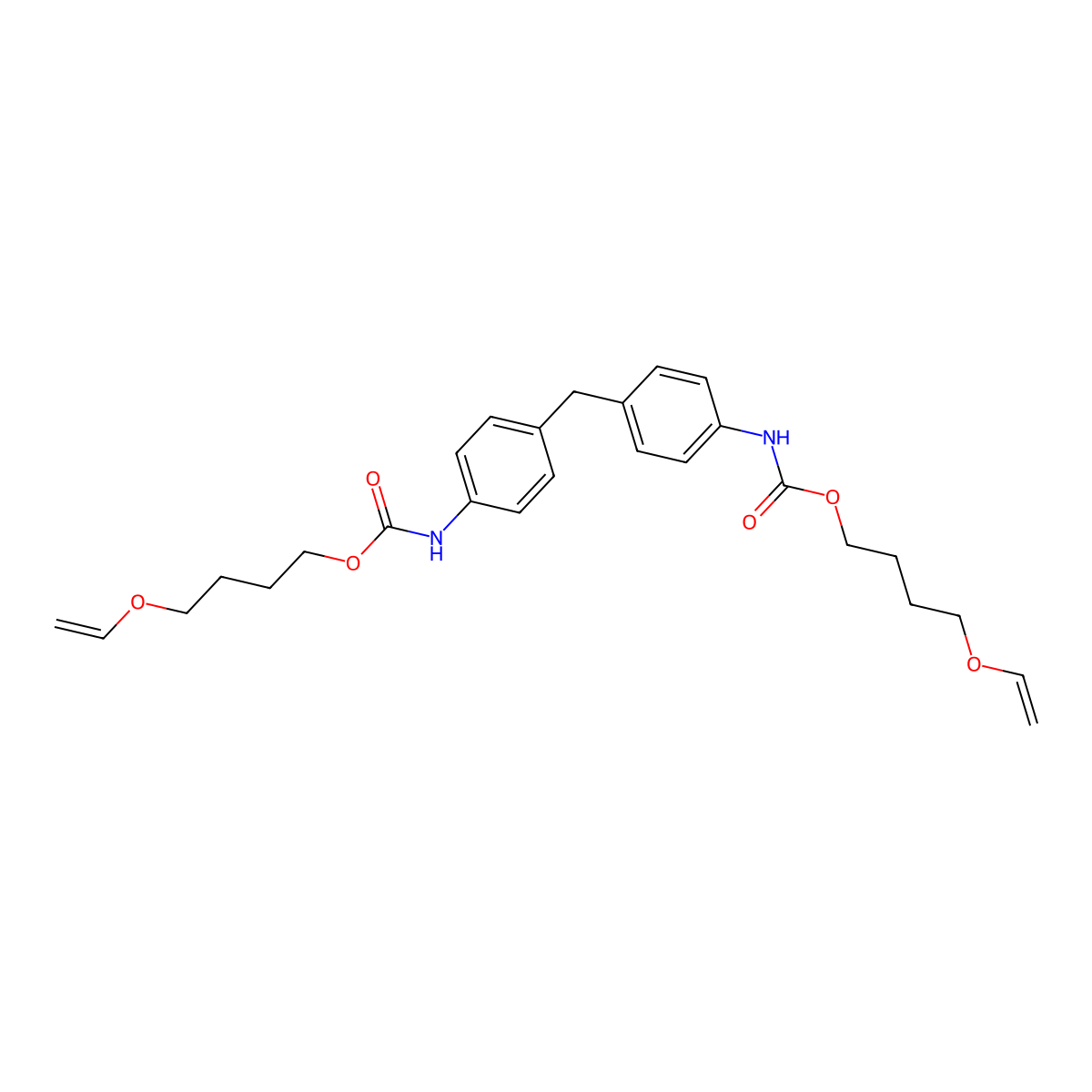 4-ethenoxybutyl N-[4-[[4-(4-ethenoxybutoxycarbonylamino)phenyl]methyl]phenyl]carbamate molecular structure, CAS 196109-16-7