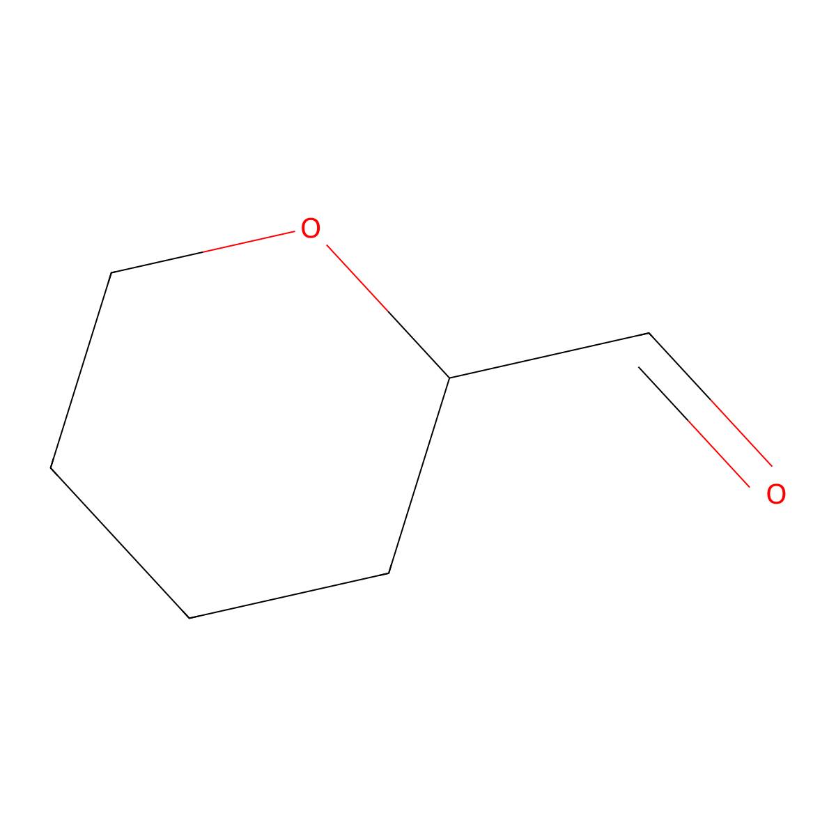 Tetrahydro-2H-pyran-2-carbaldehyde molecular structure, CAS 19611-45-1