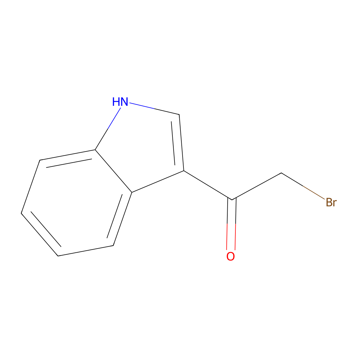 2-bromo-1-(1H-indol-3-yl)ethanone molecular structure, CAS 19611-93-9