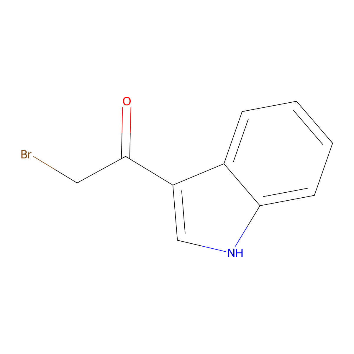 2-bromo-1-(1H-indol-3-yl)ethanone molecular structure, CAS 19611-93-9