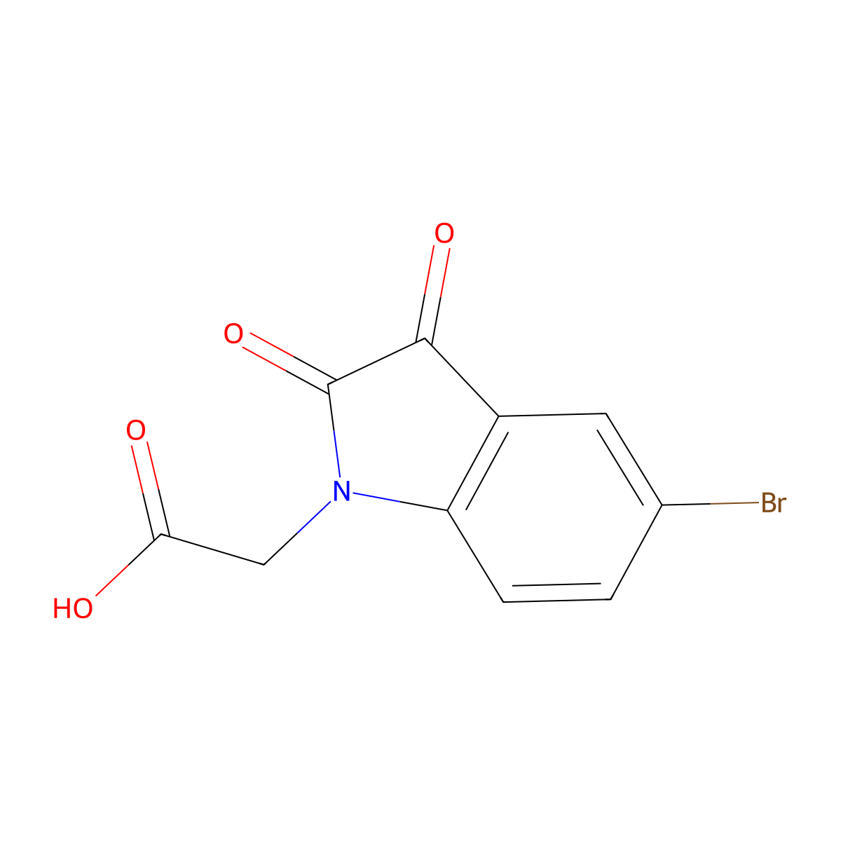 2-(5-Bromo-2,3-dioxoindolin-1-yl)acetic acid molecular structure, CAS 19612-65-8