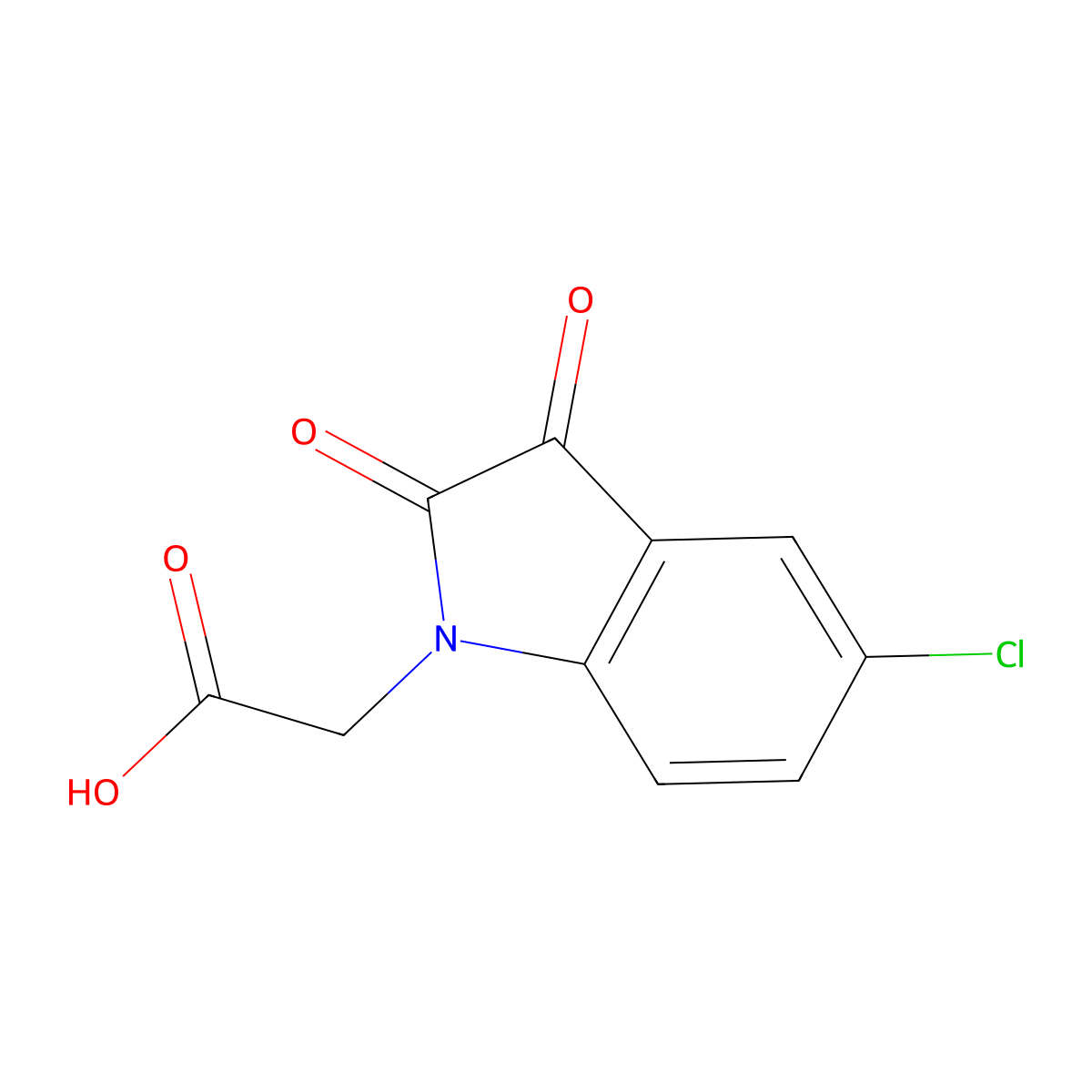 2-(5-Chloro-2,3-dioxo-2,3-dihydro-1H-indol-1-YL)acetic acid molecular structure, CAS 19612-77-2