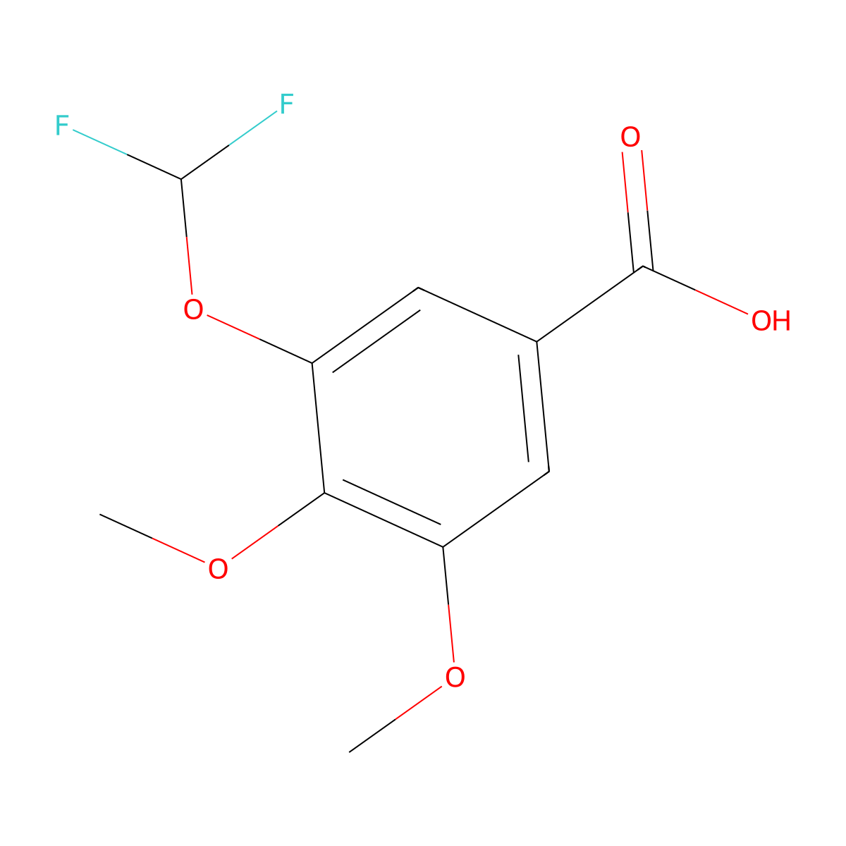 3-(Difluoromethoxy)-4,5-dimethoxybenzoic acid molecular structure, CAS 1961258-96-7