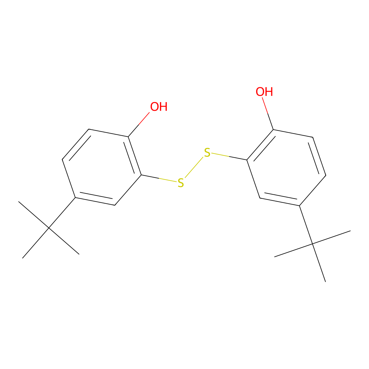 2,2'-Dithiobis(4-tert-butylphenol) molecular structure, CAS 19614-80-3