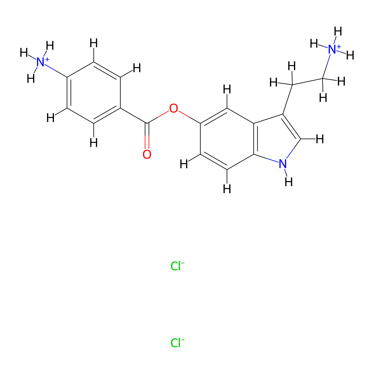 Indol-5-ol, 3-(2-aminoethyl)-, p-aminobenzoate (ester), dihydrochloride molecular structure, CAS 19616-00-3