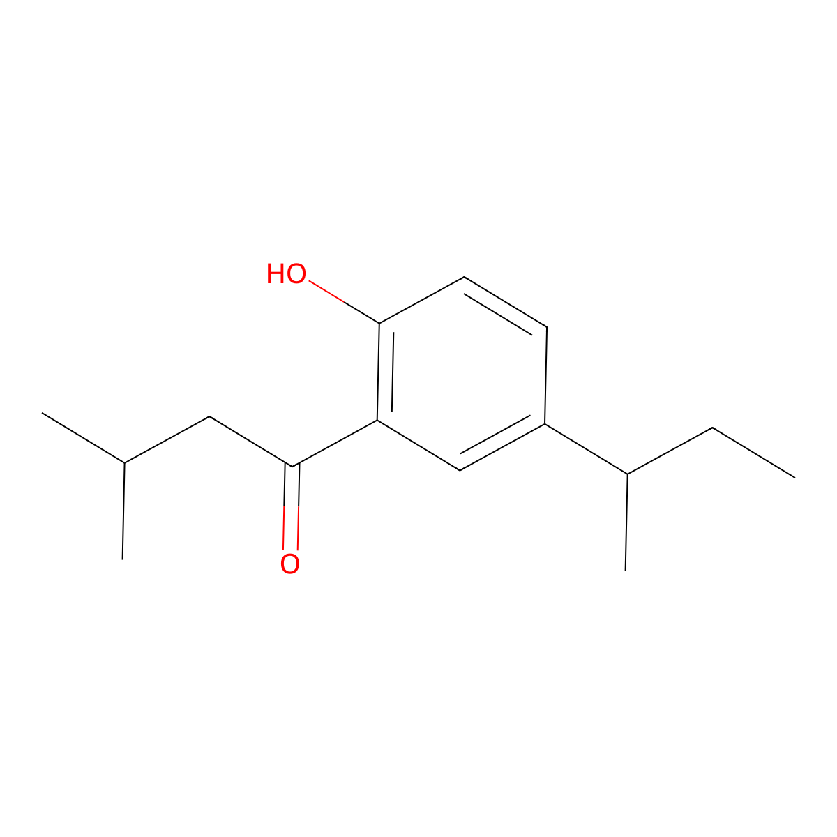 1-[5-(Butan-2-yl)-2-hydroxyphenyl]-3-methylbutan-1-one molecular structure, CAS 1961605-44-6
