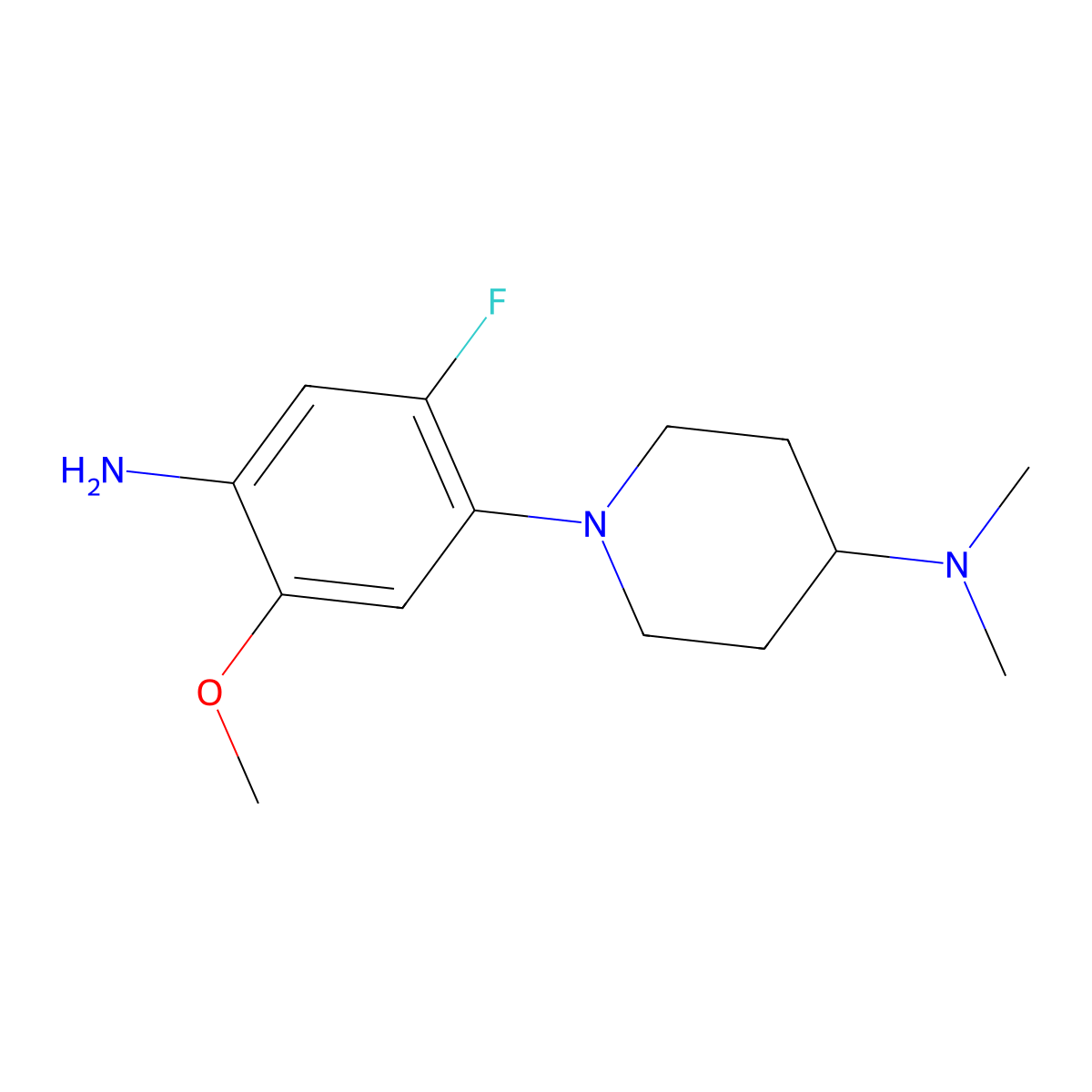 1-(4-Amino-2-fluoro-5-methoxyphenyl)-N,N-dimethyl-4-piperidinamine molecular structure, CAS 1961612-85-0