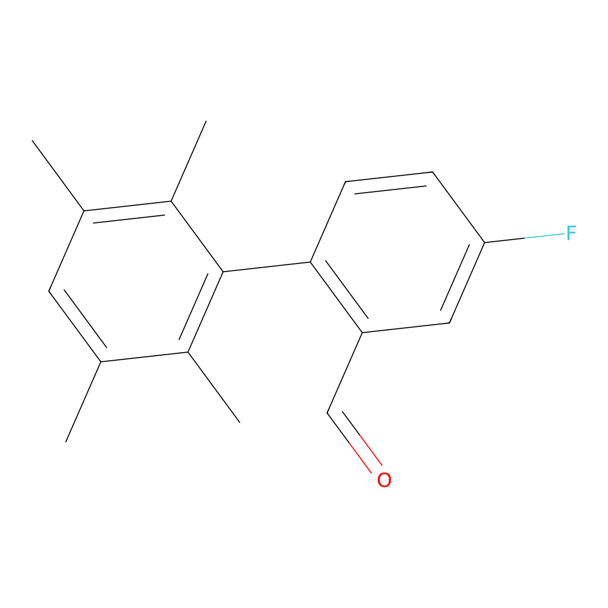 4-Fluoro-2',3',5',6'-tetramethyl[1,1'-biphenyl]-2-carboxaldehyde molecular structure, CAS 1961637-02-4