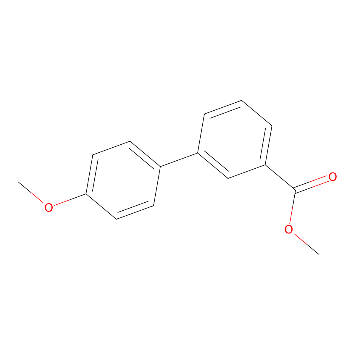 Methyl 3-(4-methoxyphenyl)benzoate molecular structure, CAS 19617-68-6