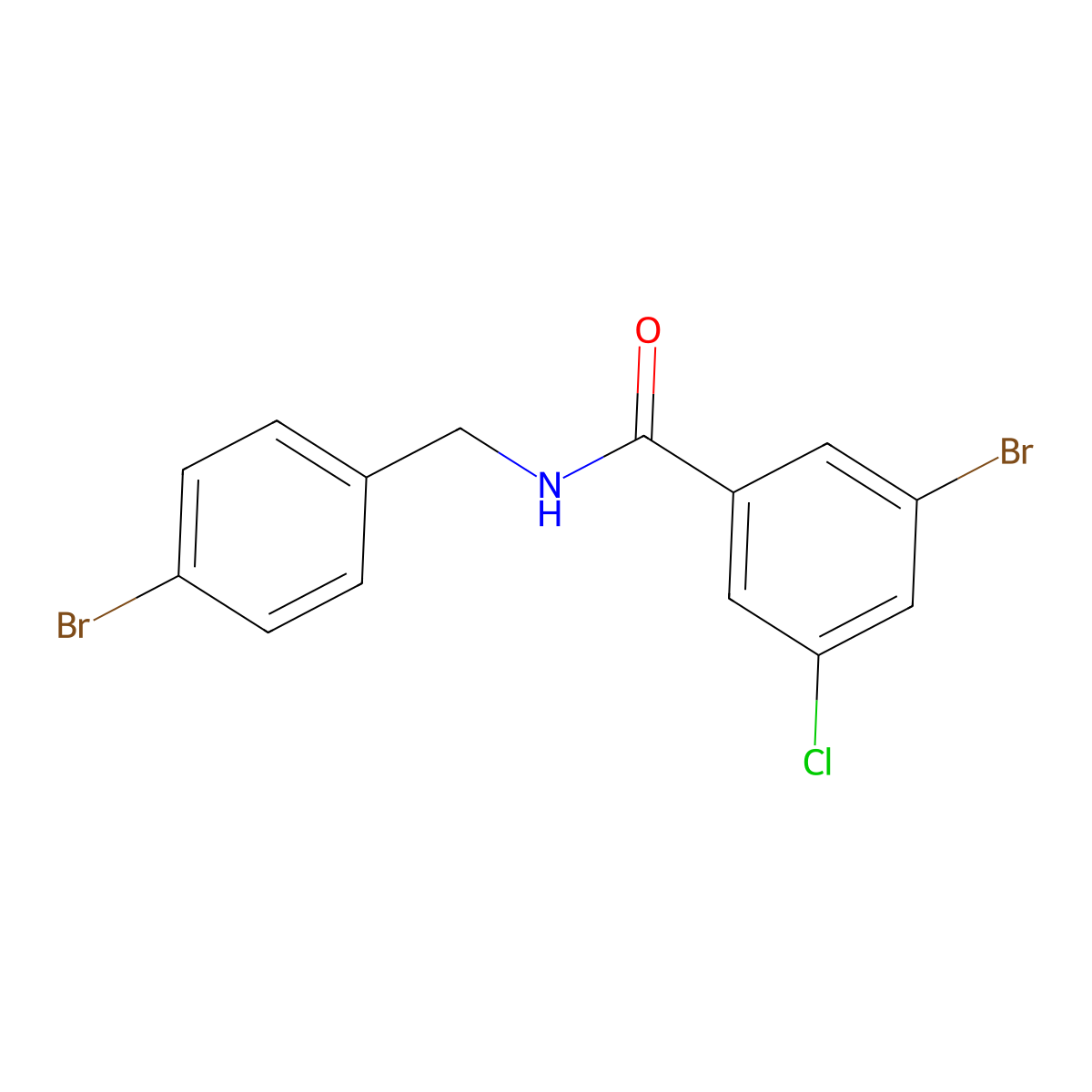 3-Bromo-N-[(4-bromophenyl)methyl]-5-chlorobenzamide molecular structure, CAS 1961716-66-4