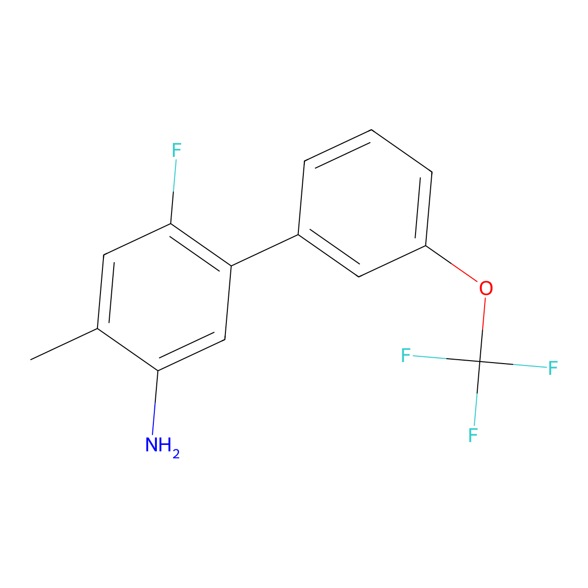 6-Fluoro-4-methyl-3'-(trifluoromethoxy)-[1,1'-biphenyl]-3-amine molecular structure, CAS 1961759-31-8