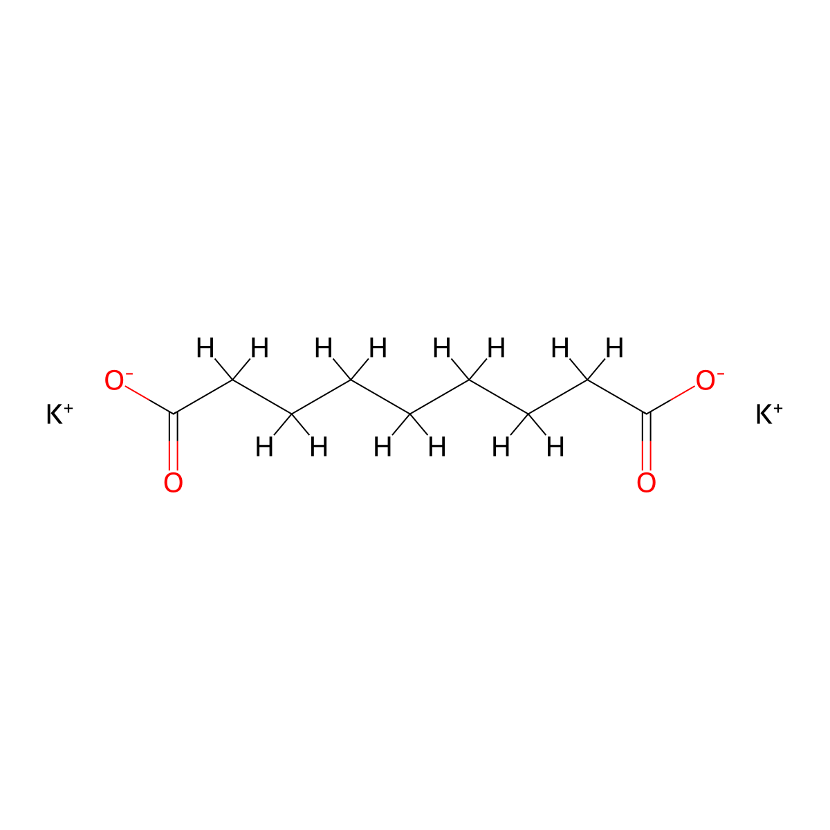 Azelaic acid, dipotassium salt molecular structure, CAS 19619-43-3