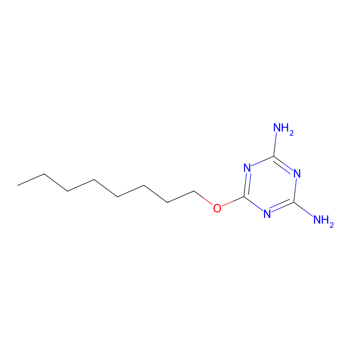 6-(Octyloxy)-1,3,5-triazine-2,4-diamine molecular structure, CAS 19619-58-0