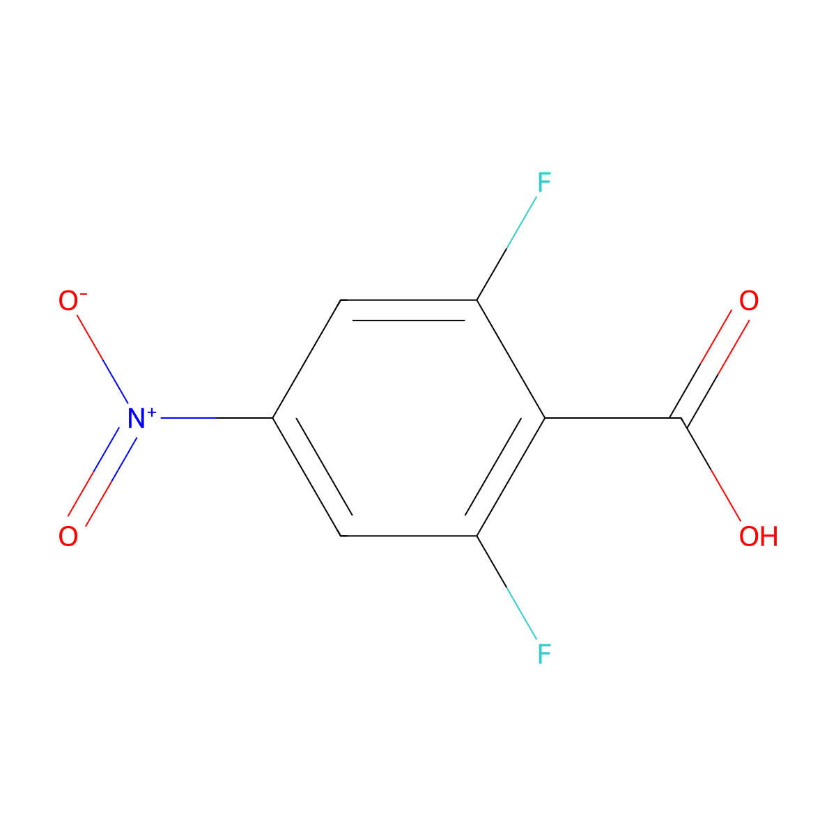 2,6-Difluoro-4-nitrobenzoic acid molecular structure, CAS 196194-57-7