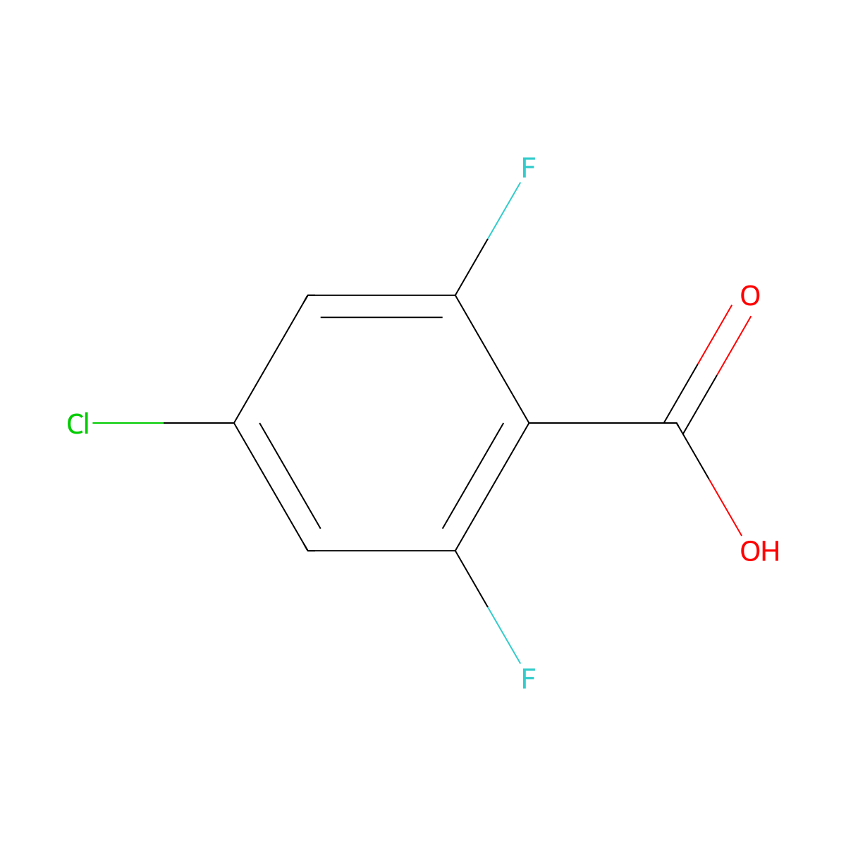 4-Chloro-2,6-difluorobenzoic acid molecular structure, CAS 196194-58-8
