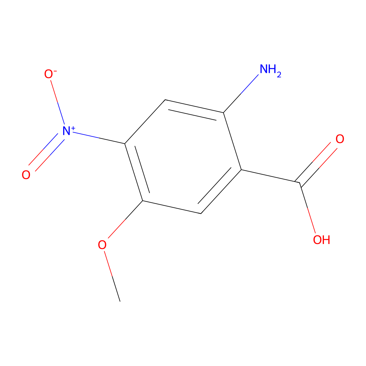 2-Amino-4-nitro-5-methoxybenzoic Acid molecular structure, CAS 196194-99-7