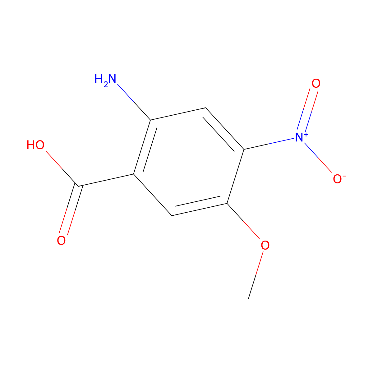 2-Amino-4-nitro-5-methoxybenzoic Acid molecular structure, CAS 196194-99-7