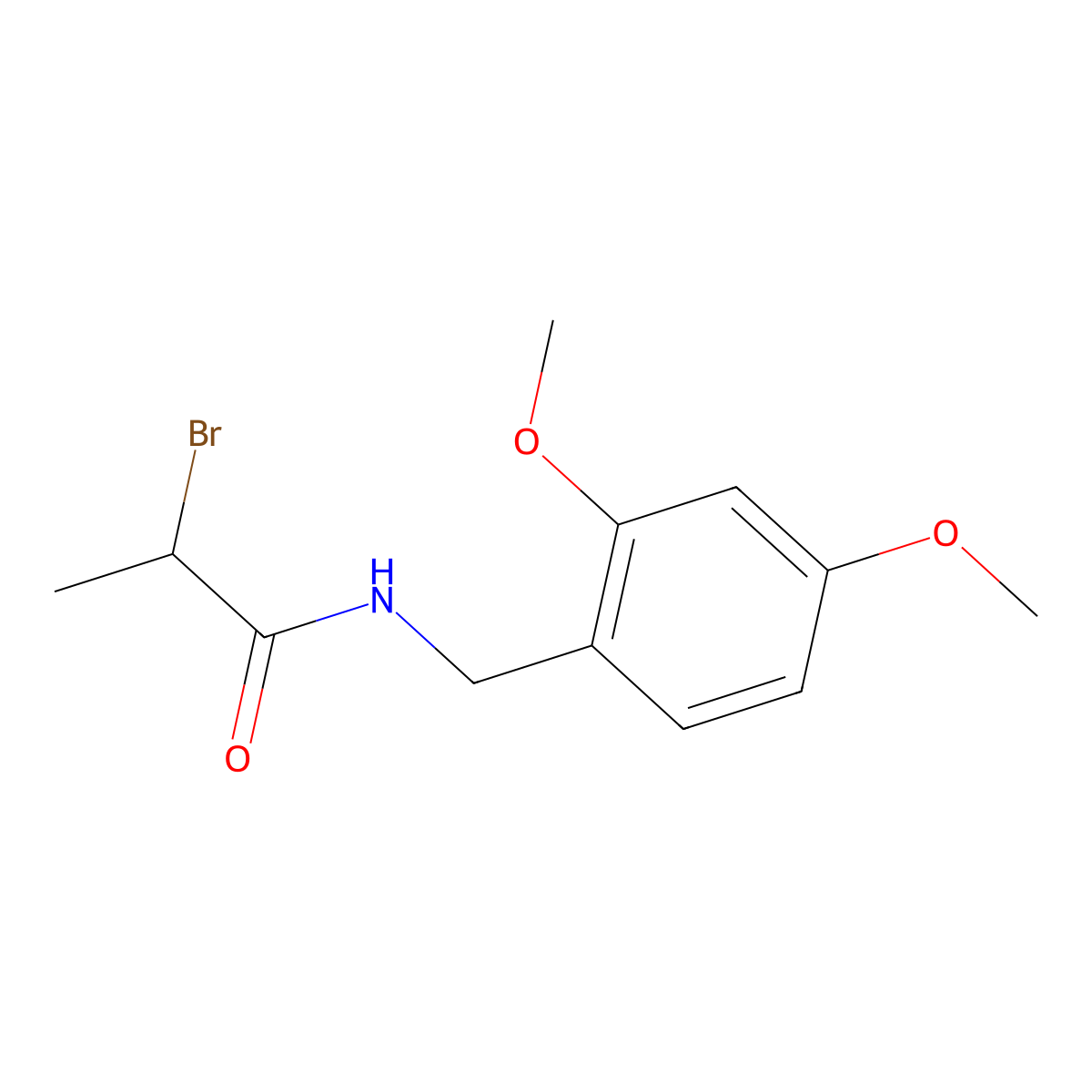2-Bromo-N-(2,4-dimethoxybenzyl)propanamide molecular structure, CAS 1961945-06-1