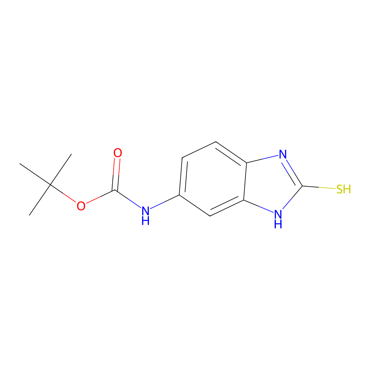2-Mercapto-5-(tert-butoxycarbonyl)aminobenzimidazole molecular structure, CAS 196197-04-3