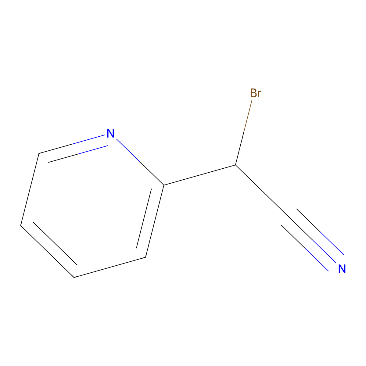 2-Bromo-2-(pyridin-2-yl)acetonitrile molecular structure, CAS 196197-23-6
