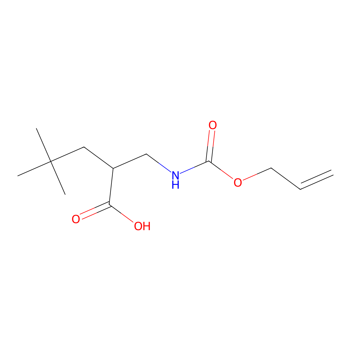 4,4-Dimethyl-2-({[(prop-2-en-1-yloxy)carbonyl]amino}methyl)pentanoic acid molecular structure, CAS 1961982-61-5
