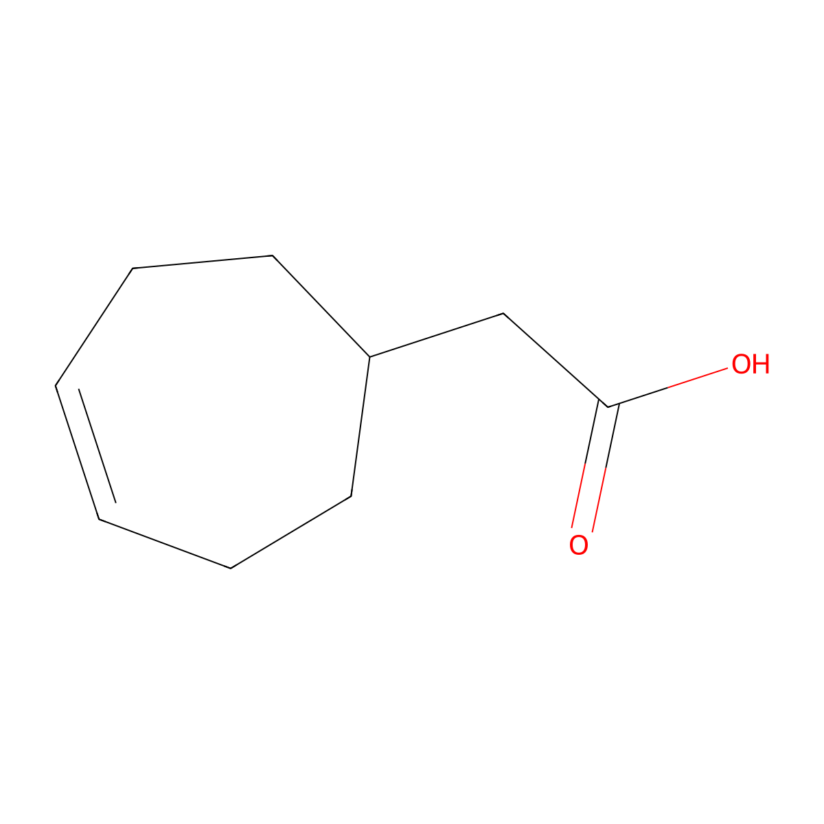 2-(Cyclohept-4-EN-1-YL)acetic acid molecular structure, CAS 1962-12-5