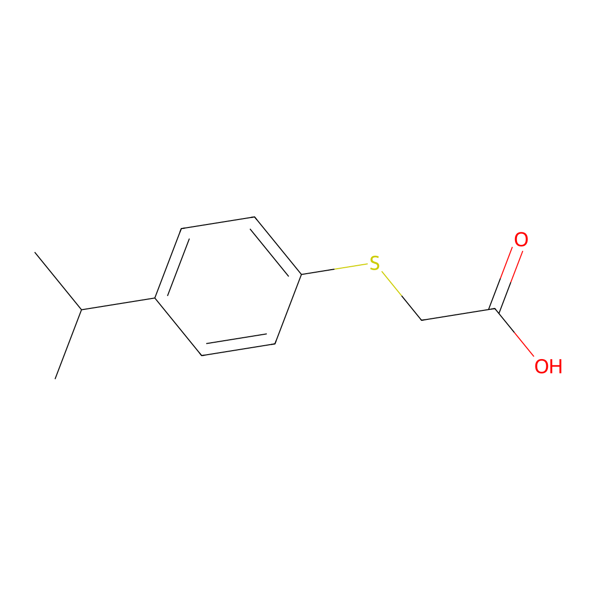 2-{[4-(Propan-2-yl)phenyl]sulfanyl}acetic acid molecular structure, CAS 1962-66-9