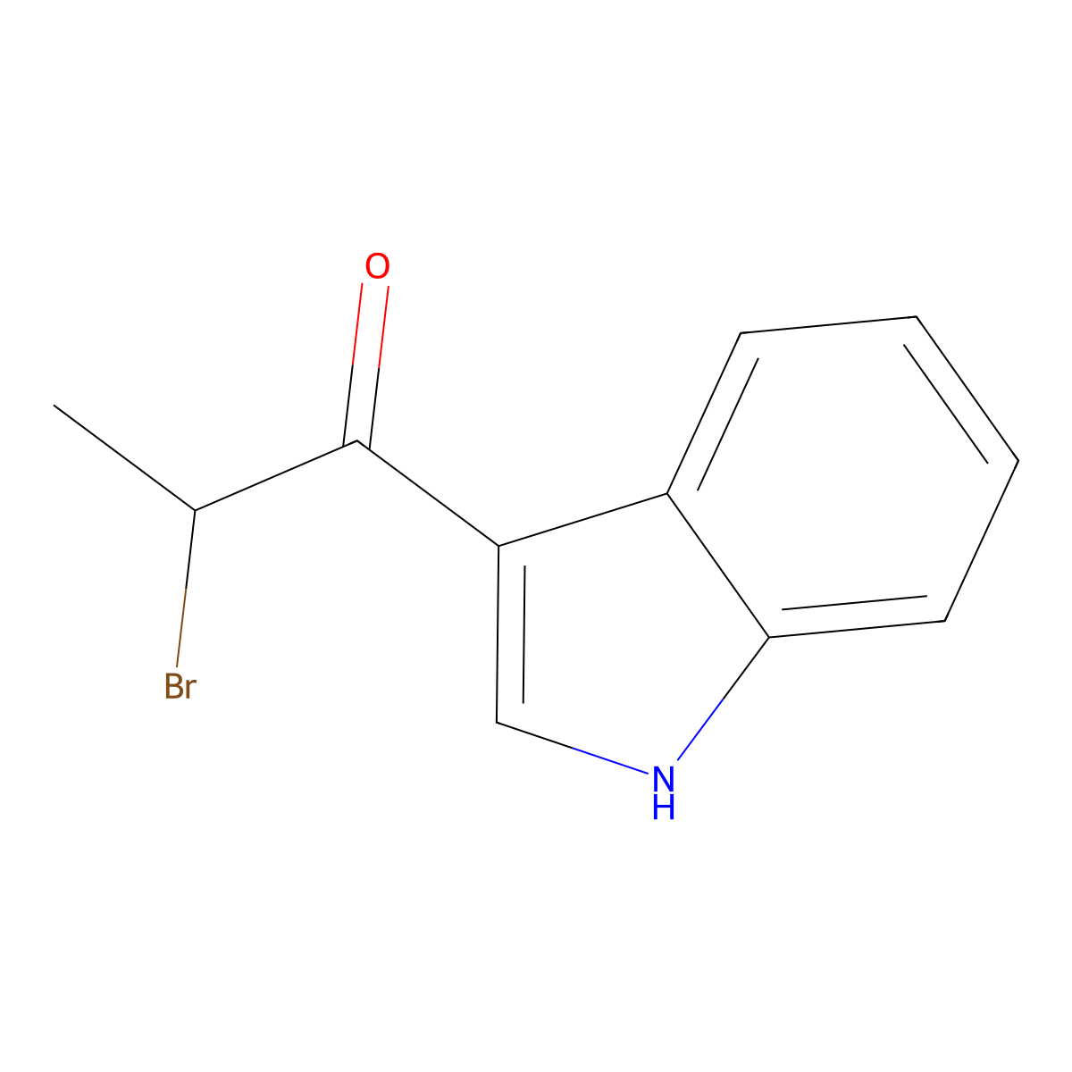 2-bromo-1-(1H-indol-3-yl)propan-1-one molecular structure, CAS 19620-87-2