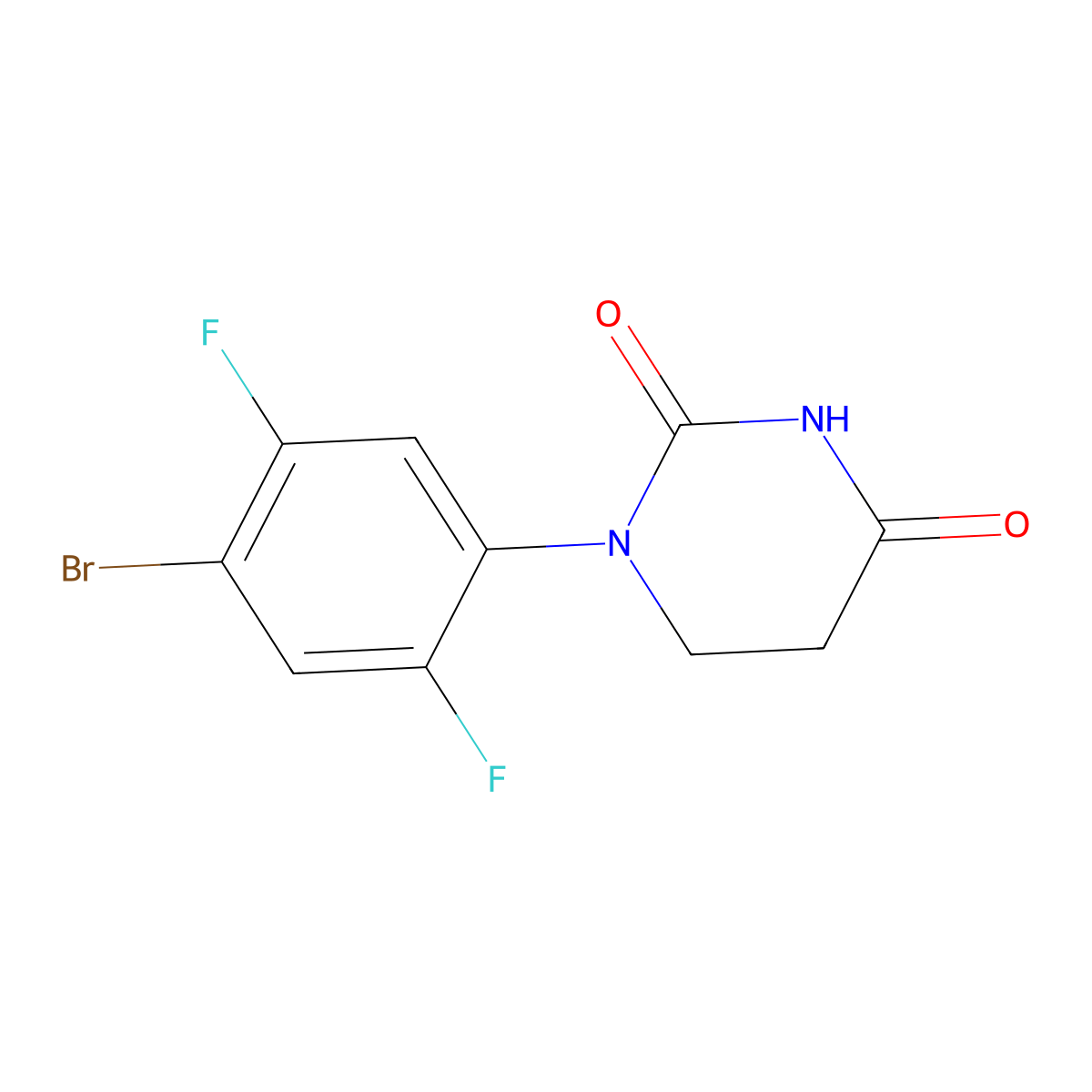 1-(4-Bromo-2,5-difluorophenyl)dihydropyrimidine-2,4(1H,3H)-dione molecular structure, CAS 1962025-90-6