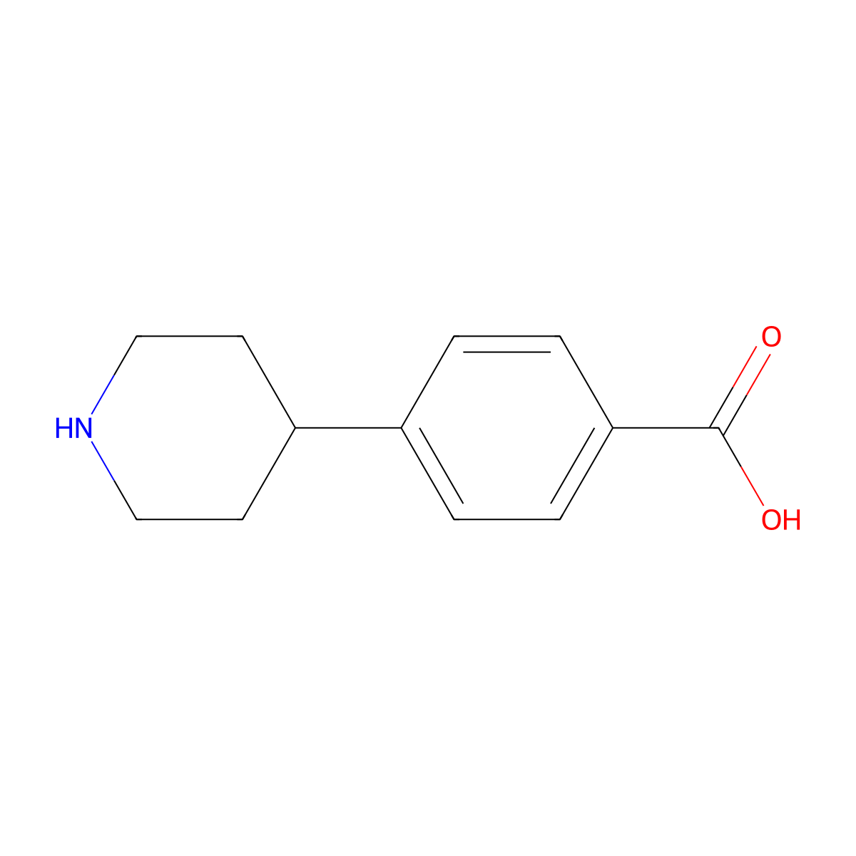 4-(Piperidin-4-yl)benzoic acid molecular structure, CAS 196204-01-0
