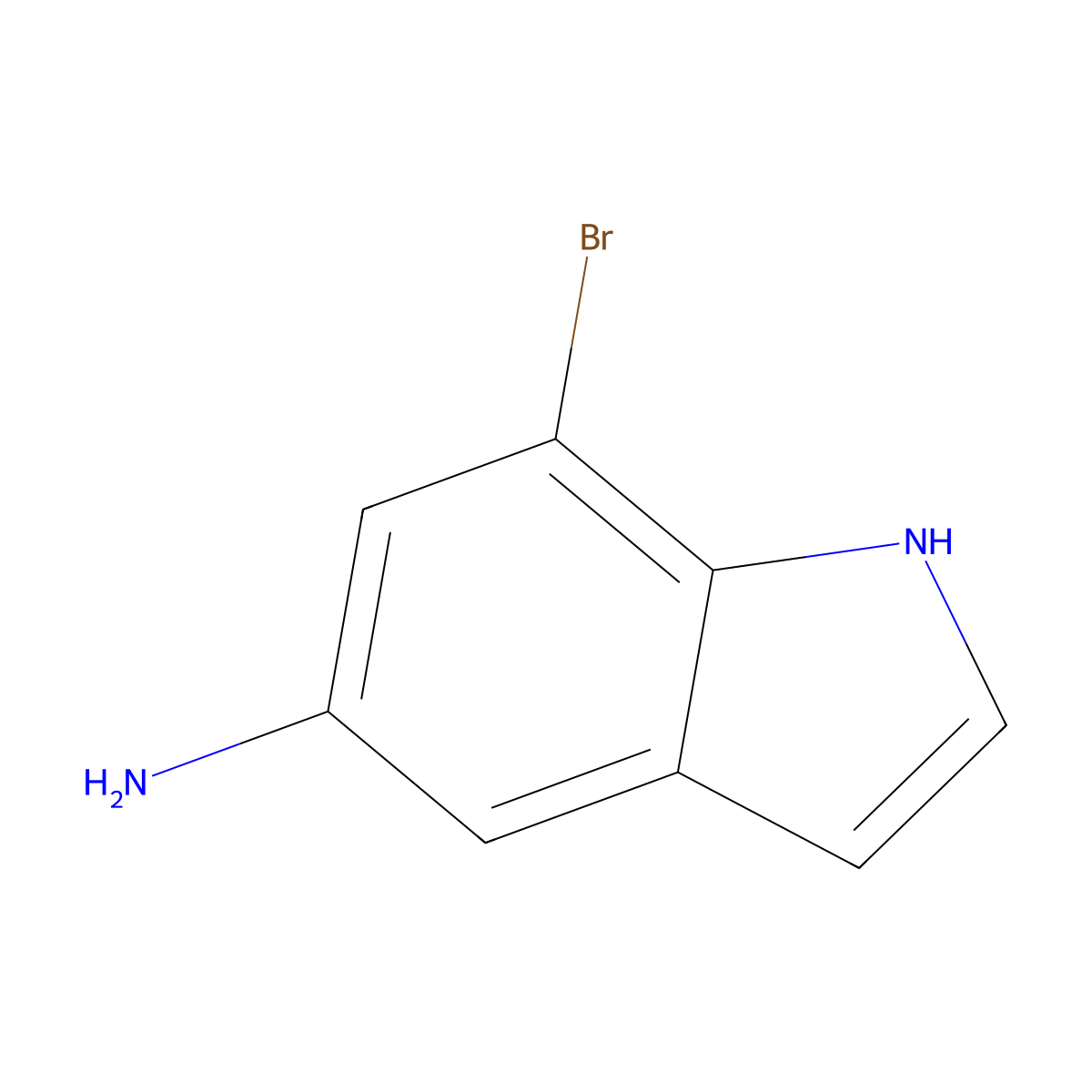 7-Bromo-1H-indol-5-amine molecular structure, CAS 196205-07-9