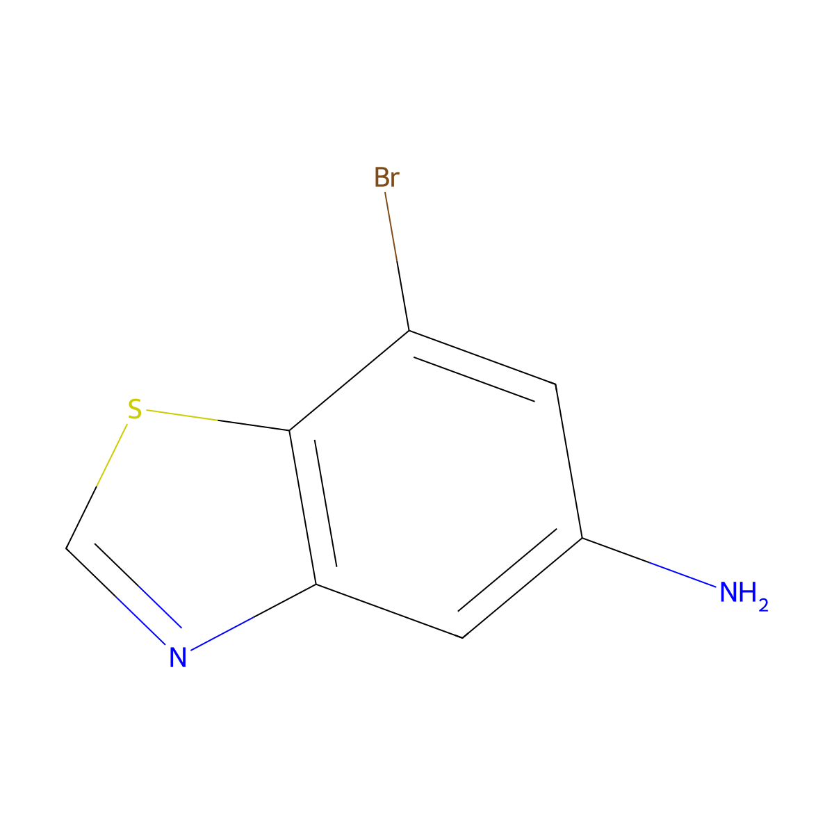 7-Bromobenzo[d]thiazol-5-amine molecular structure, CAS 196205-23-9