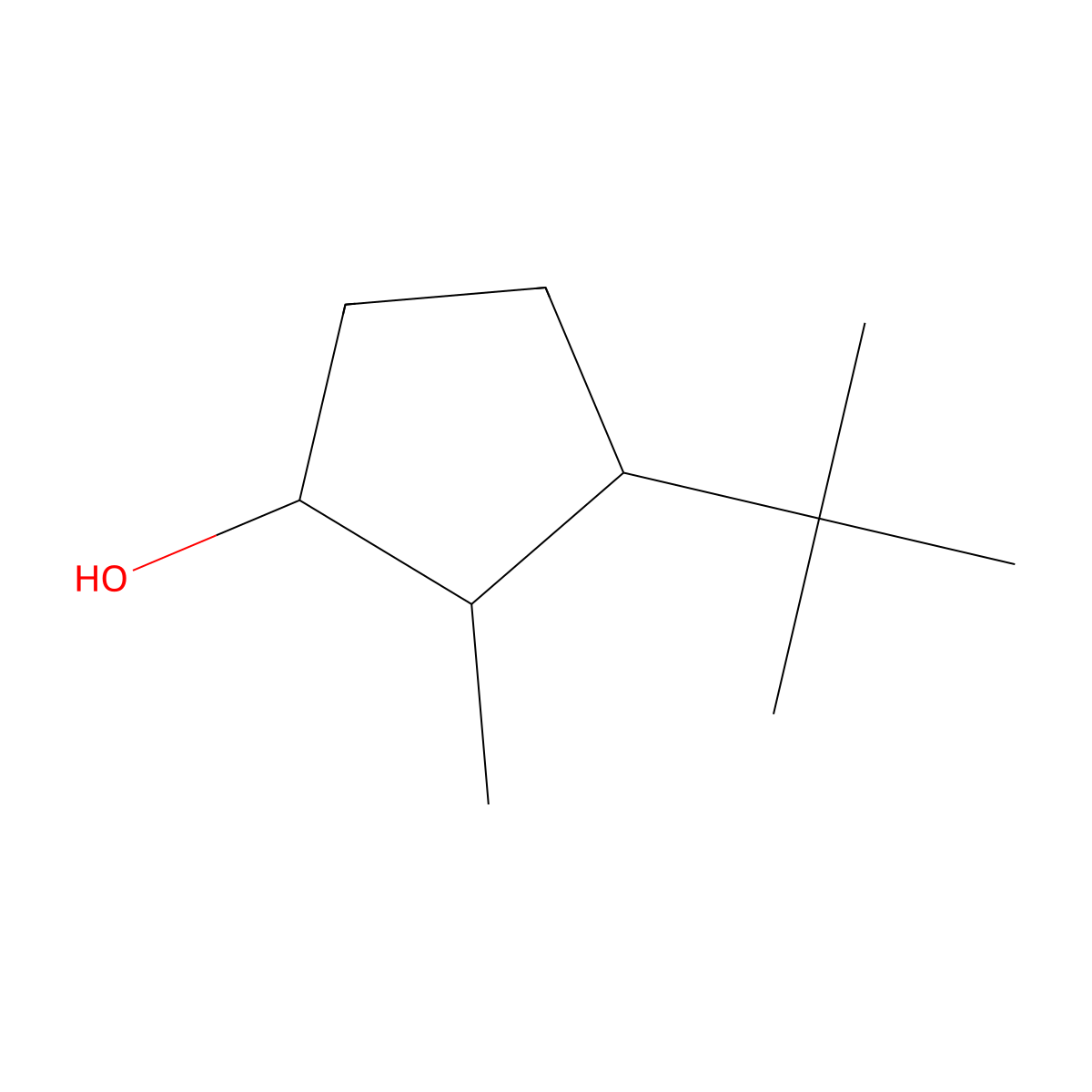 3-Tert-butyl-2-methylcyclopentanol molecular structure, CAS 196206-36-7