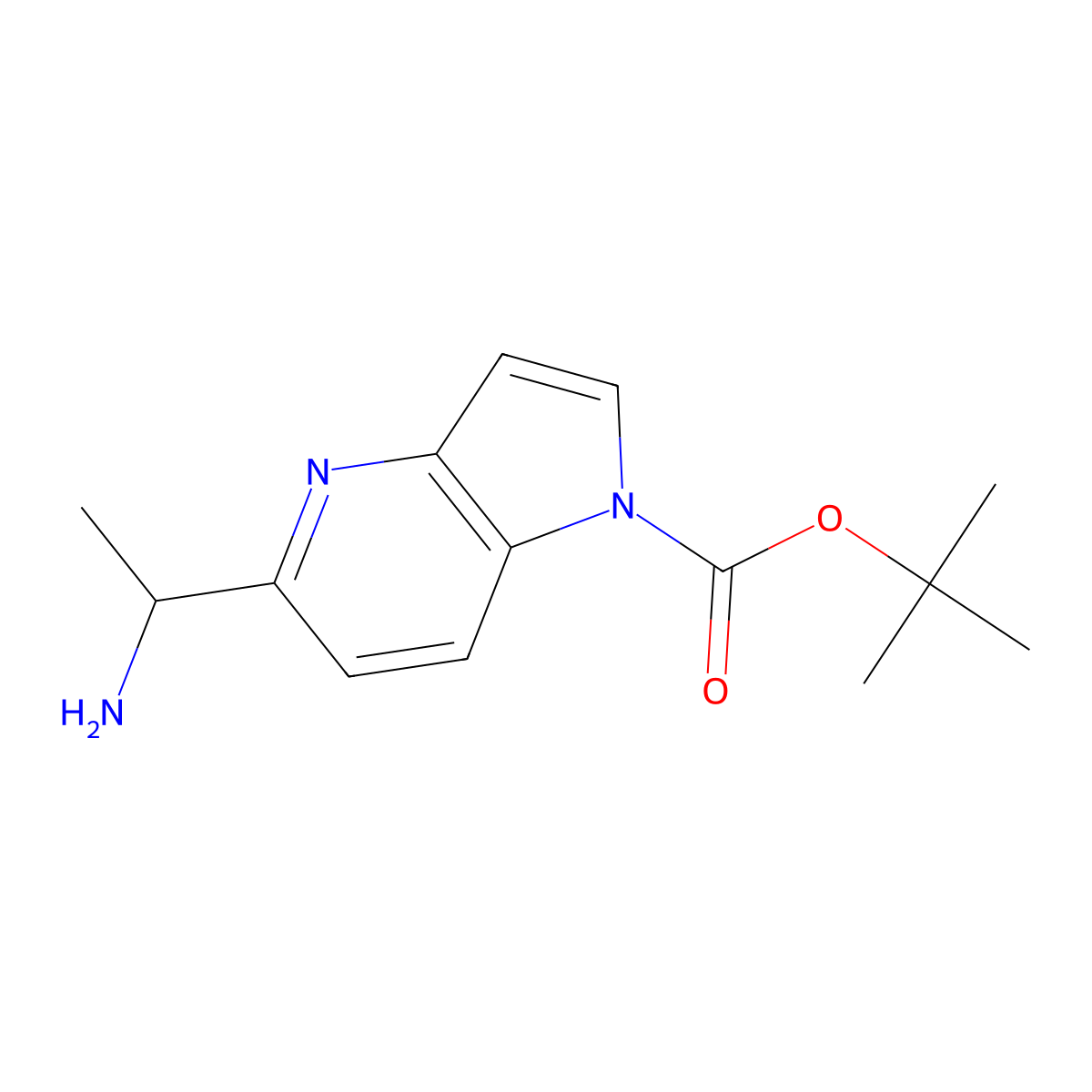 (S)-Tert-Butyl 5-(1-aminoethyl)-1H-pyrrolo[3,2-b]pyridine-1-carboxylate molecular structure, CAS 1962081-46-4