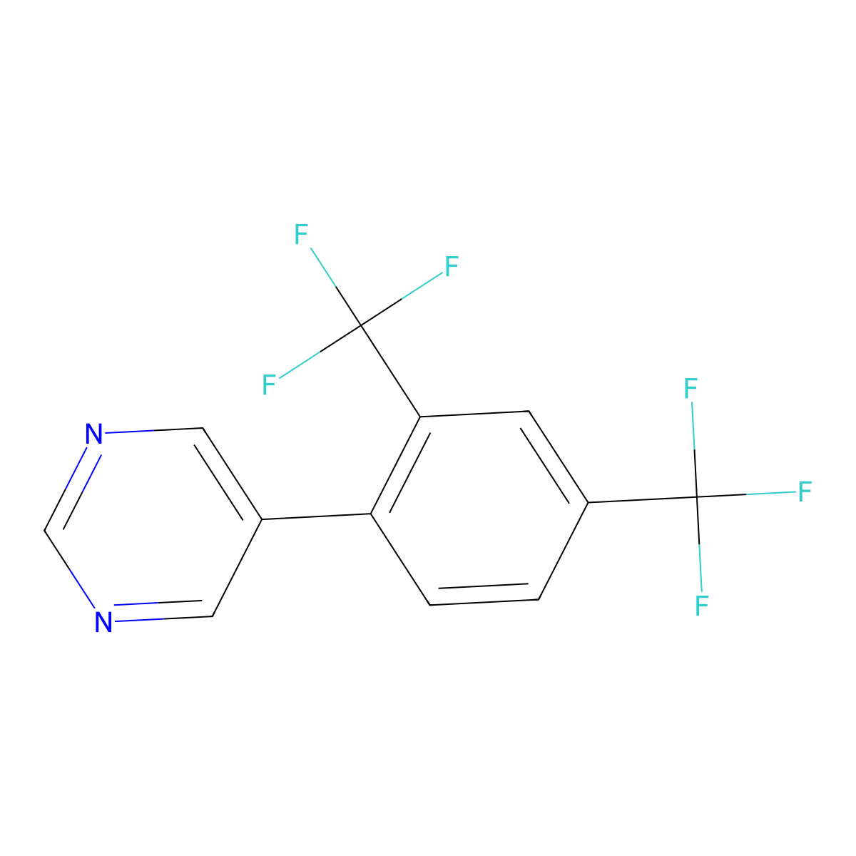 5-[2,4-Bis(trifluoromethyl)phenyl]pyrimidine molecular structure, CAS 1962088-05-6