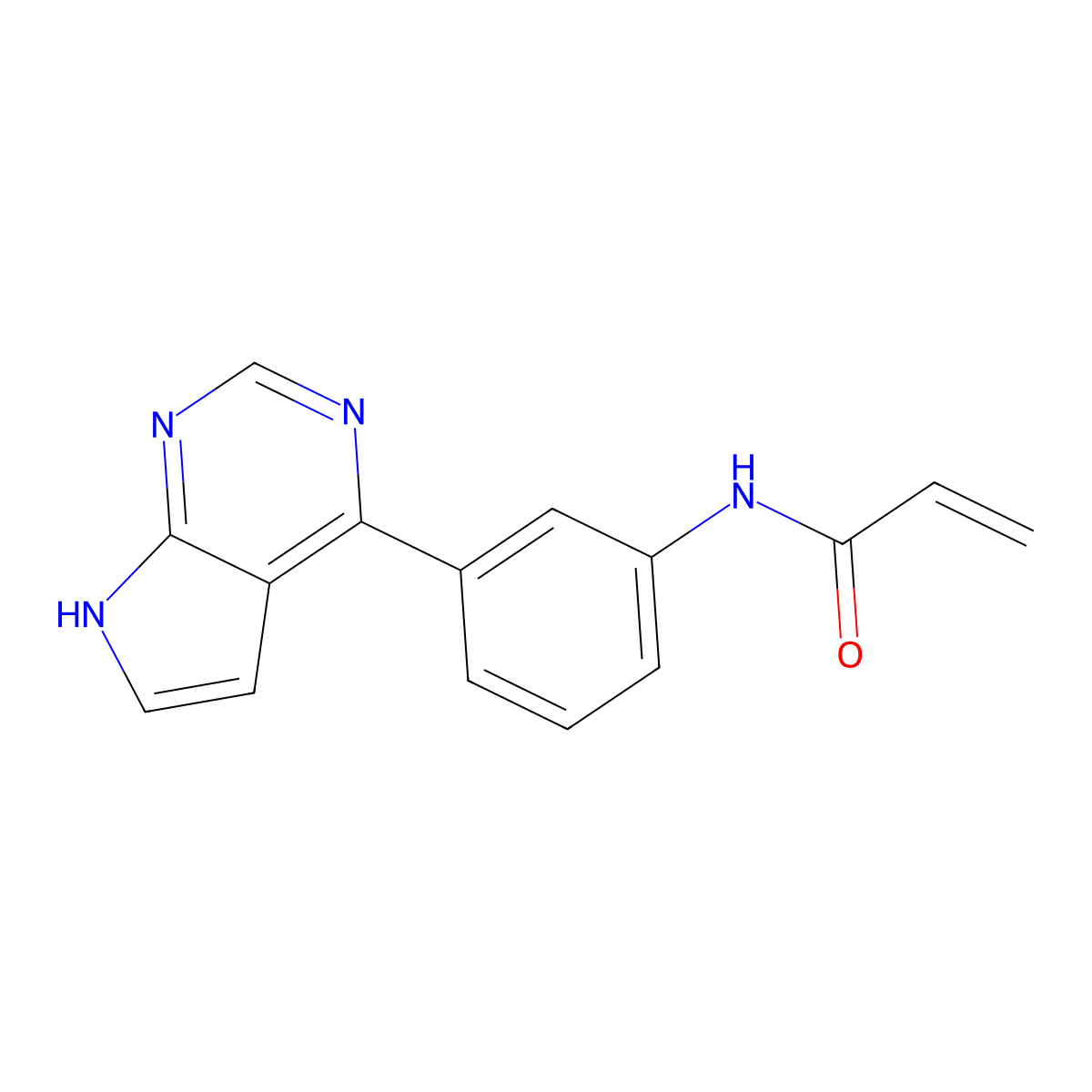 N-[3-(7H-Pyrrolo[2,3-D]pyrimidin-4-YL)phenyl]-2-propenamide molecular structure, CAS 1962125-80-9