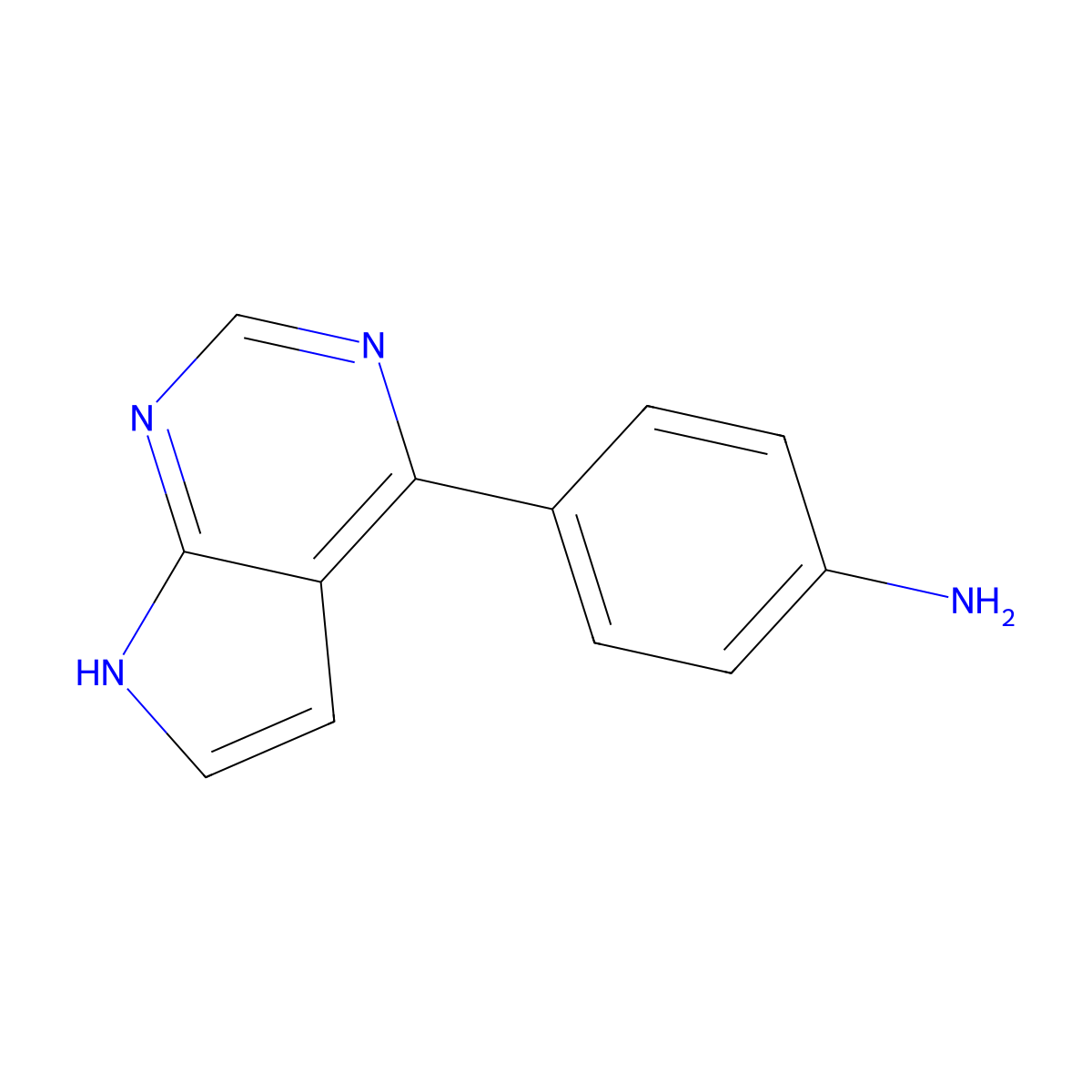 4-(7H-Pyrrolo[2,3-D]pyrimidin-4-YL)benzenamine molecular structure, CAS 1962127-11-2