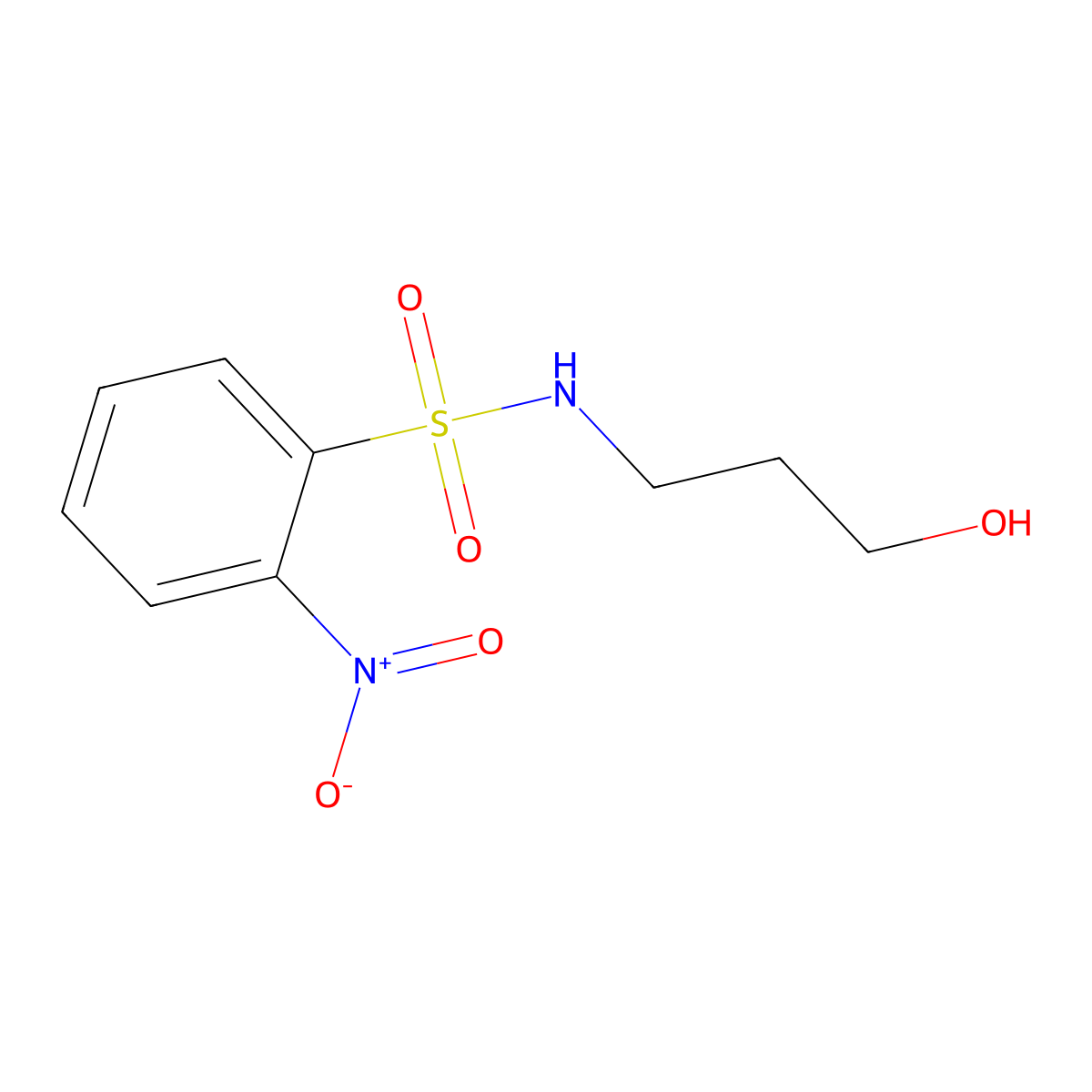 N-(3-hydroxypropyl)-2-nitrobenzenesulfonamide molecular structure, CAS 196214-23-0