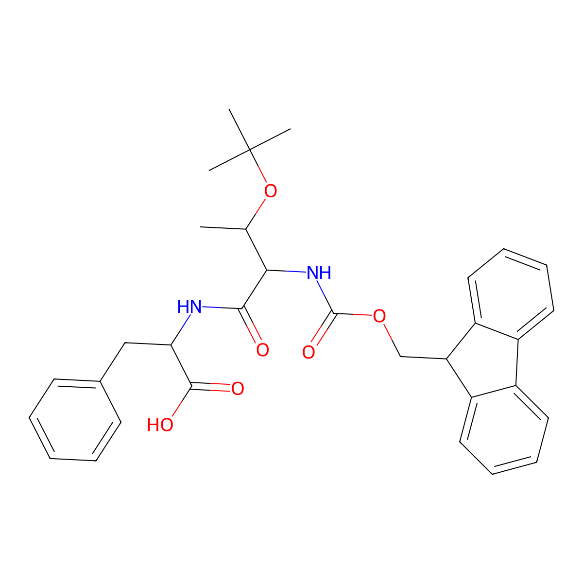 Fmoc-Thr(tBu)-Phe-OH molecular structure, CAS 1962160-86-6
