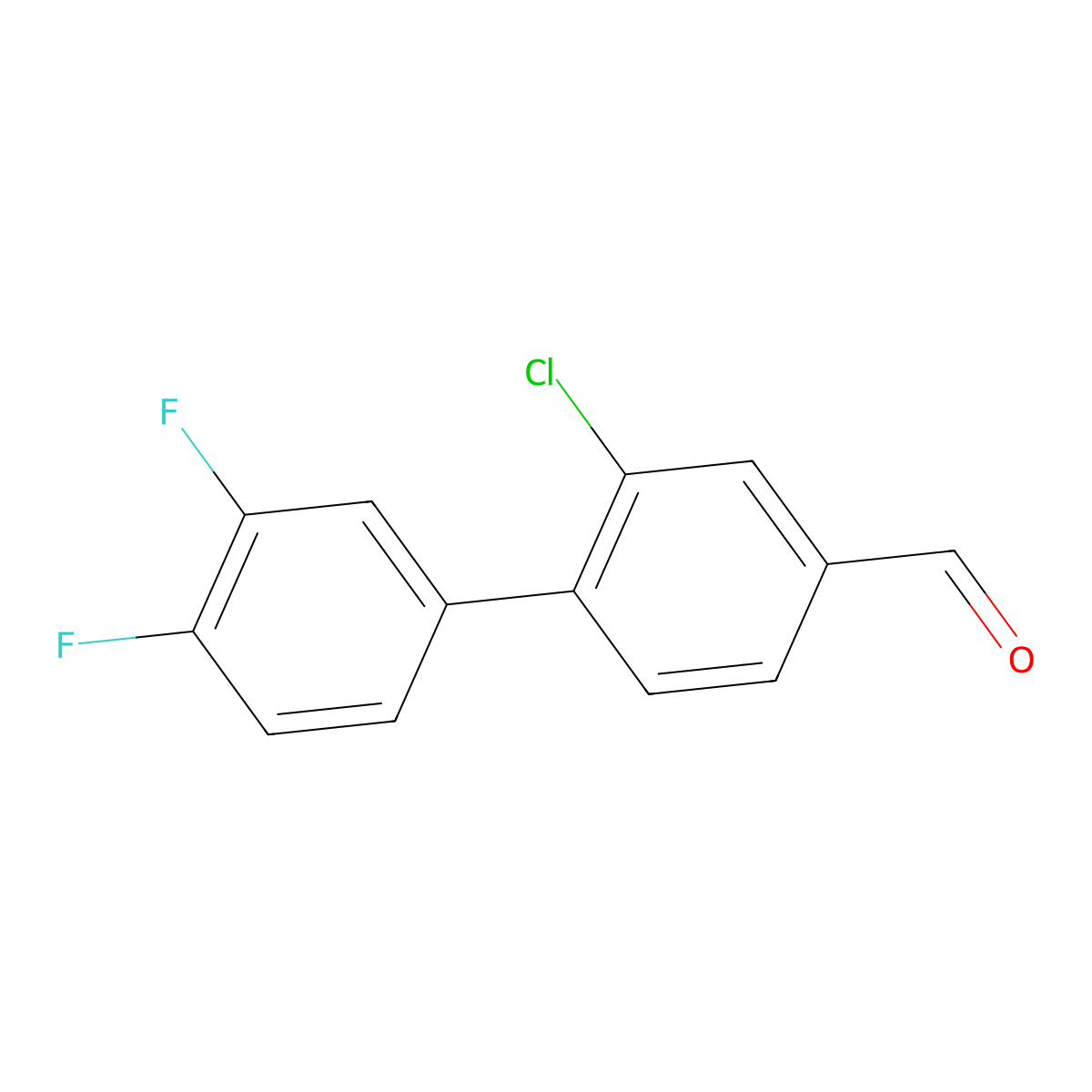 2-Chloro-3',4'-difluoro-[1,1'-biphenyl]-4-carbaldehyde molecular structure, CAS 1962207-81-3