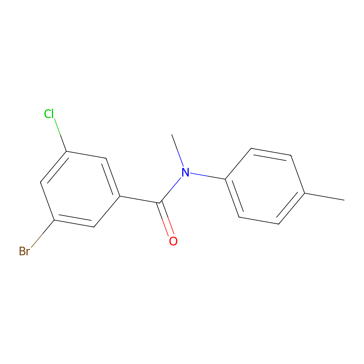 3-Bromo-5-chloro-N-methyl-N-(4-methylphenyl)benzamide molecular structure, CAS 1962273-61-5