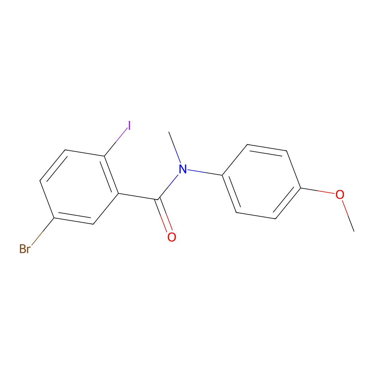 5-Bromo-2-iodo-N-(4-methoxyphenyl)-N-methylbenzamide molecular structure, CAS 1962275-16-6