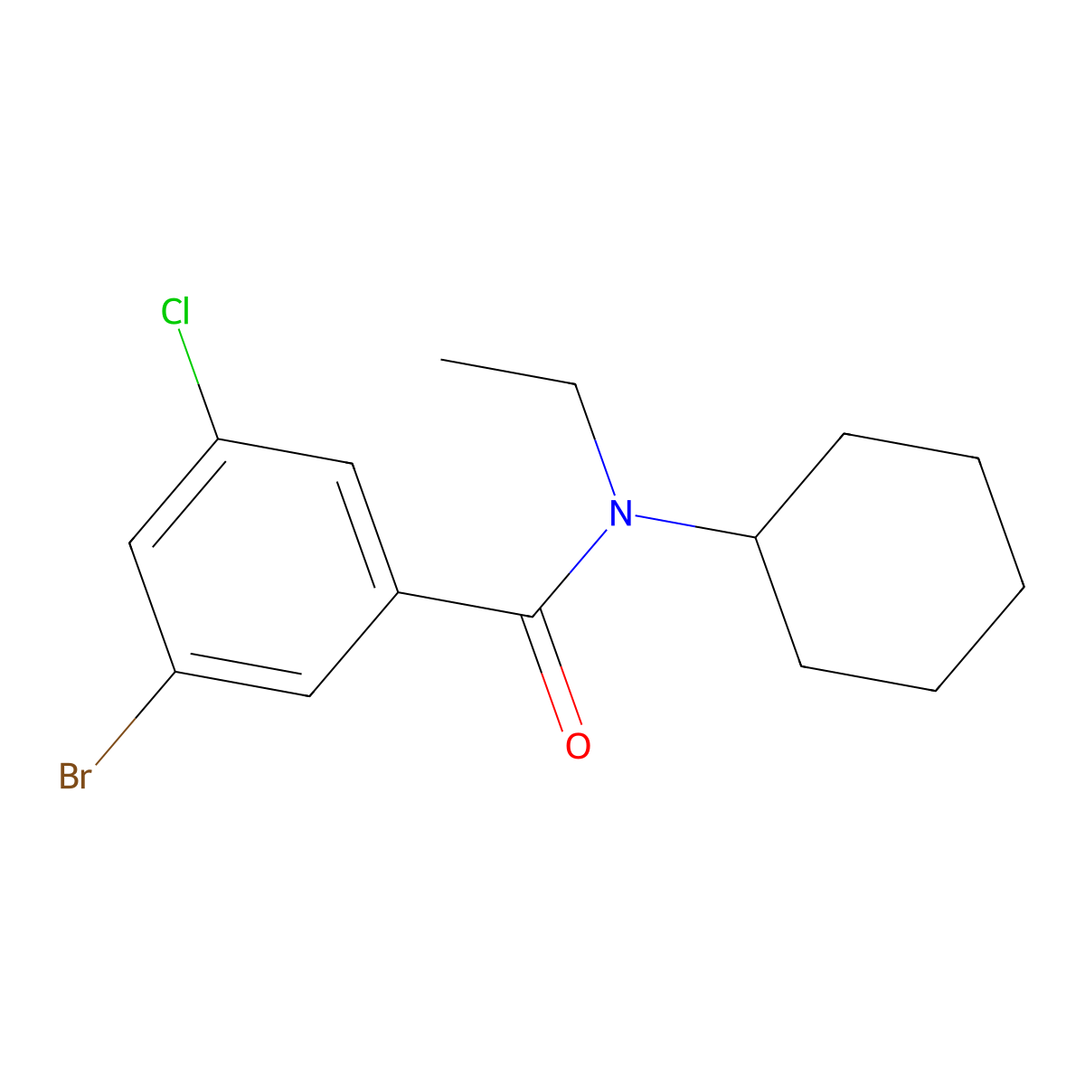 3-Bromo-5-chloro-N-cyclohexyl-N-ethylbenzamide molecular structure, CAS 1962276-23-8
