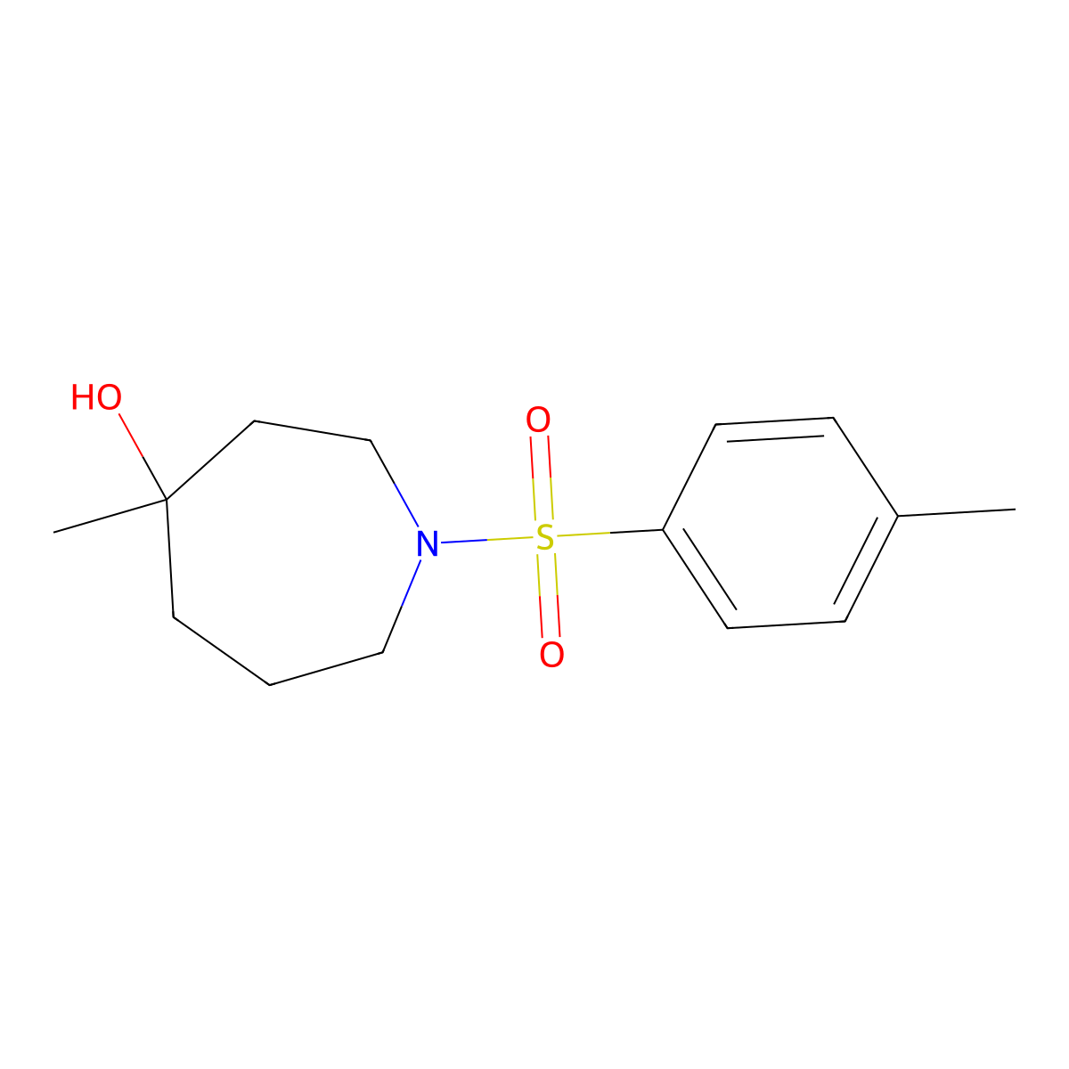 4-Methyl-1-(4-methylbenzenesulfonyl)azepan-4-ol molecular structure, CAS 1962320-14-4