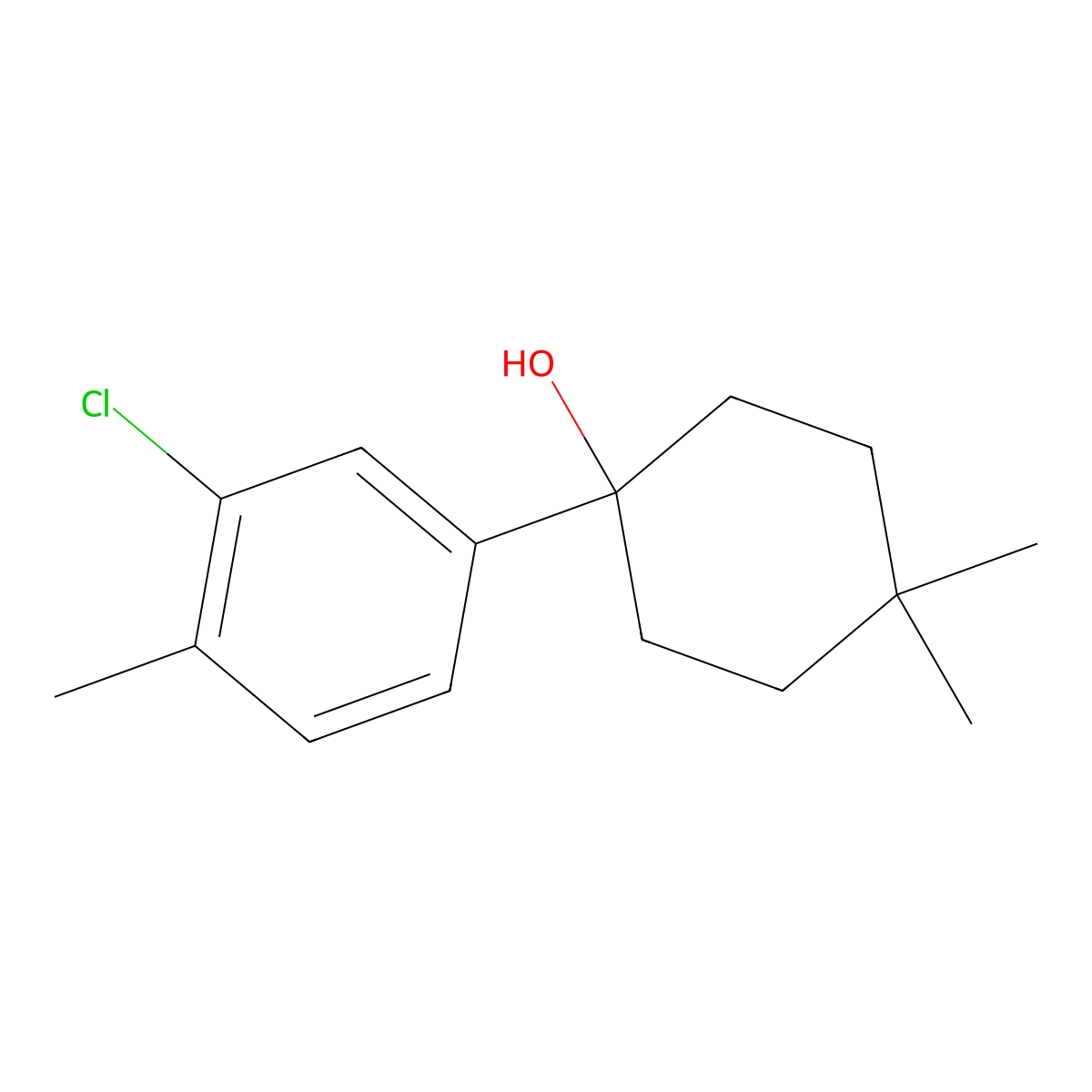 1-(3-Chloro-4-methylphenyl)-4,4-dimethylcyclohexanol molecular structure, CAS 1962350-98-6