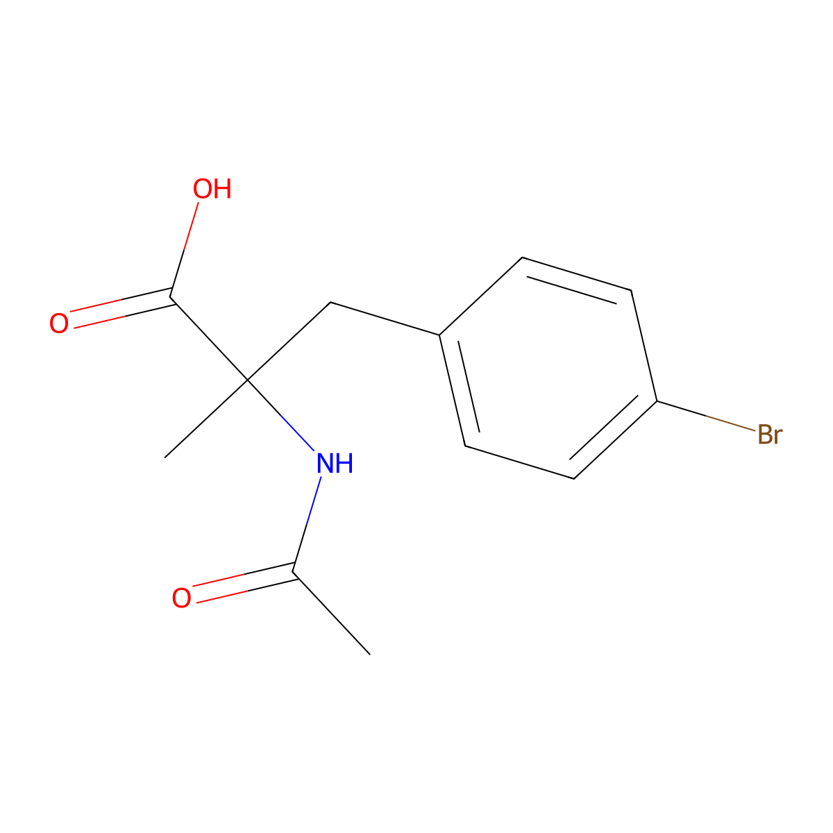 3-(4-Bromophenyl)-2-acetamido-2-methylpropanoic acid molecular structure, CAS 1962466-37-0