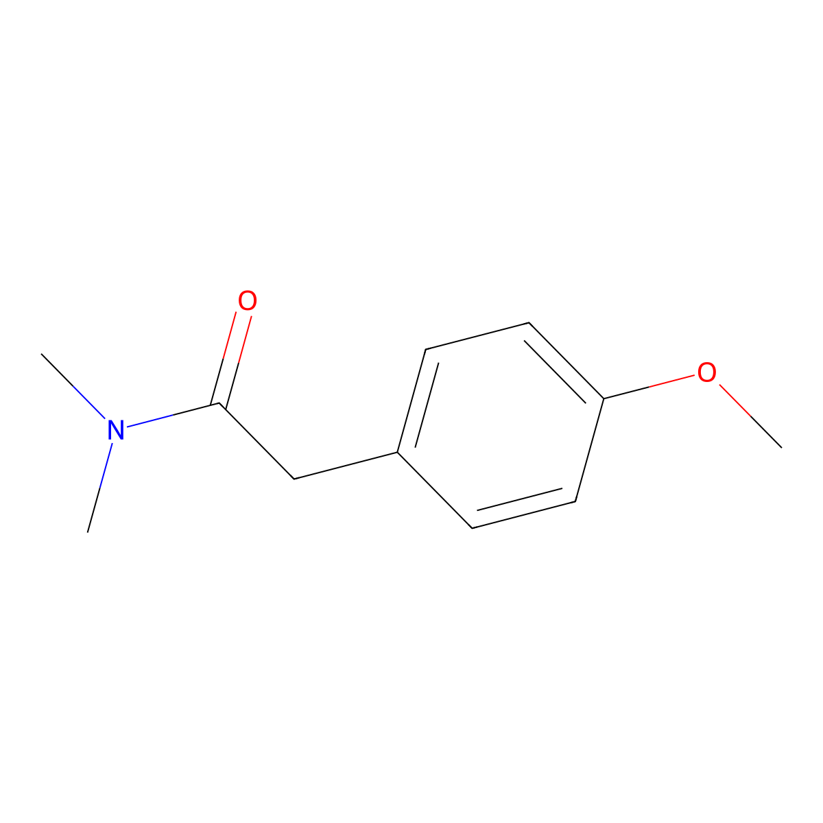 2-(4-methoxyphenyl)-N,N-dimethylacetamide molecular structure, CAS 19625-79-7