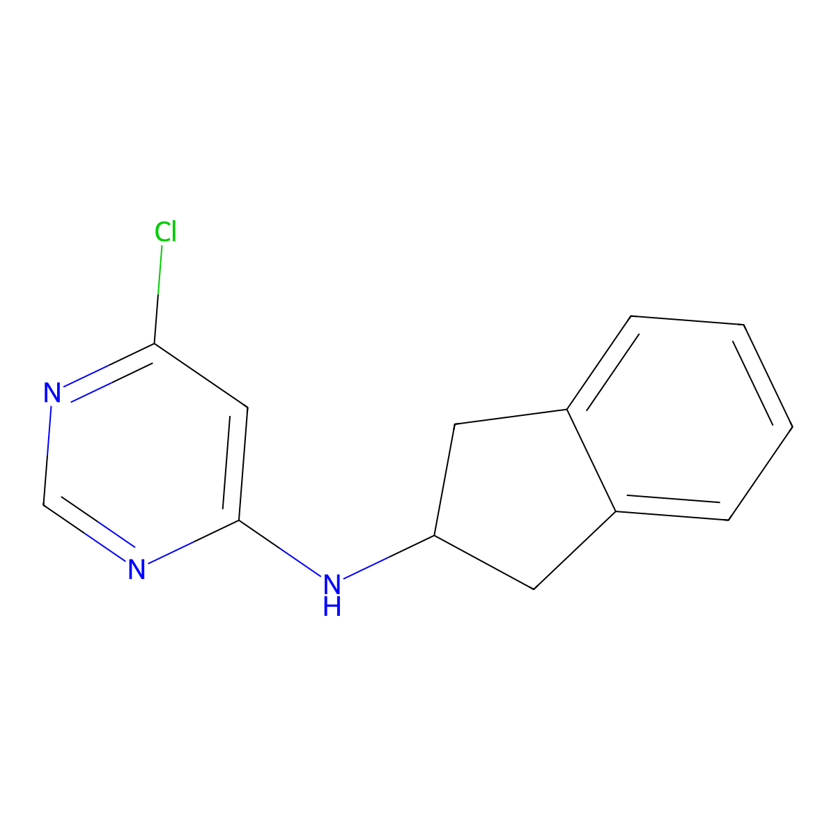 6-chloro-N-(2,3-dihydro-1H-inden-2-yl)pyrimidin-4-amine molecular structure, CAS 1962539-38-3